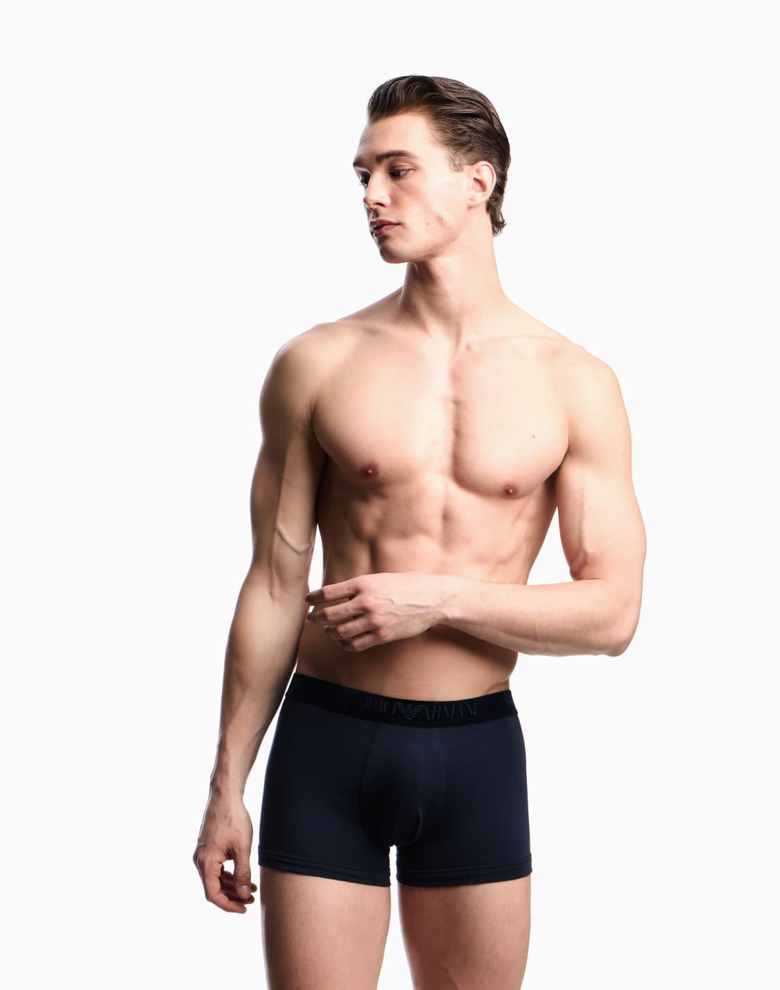 asv-ボクサパンツ2枚セット-オガニックジャジ-ベルベットロゴバンド-レッド--emporio-armani