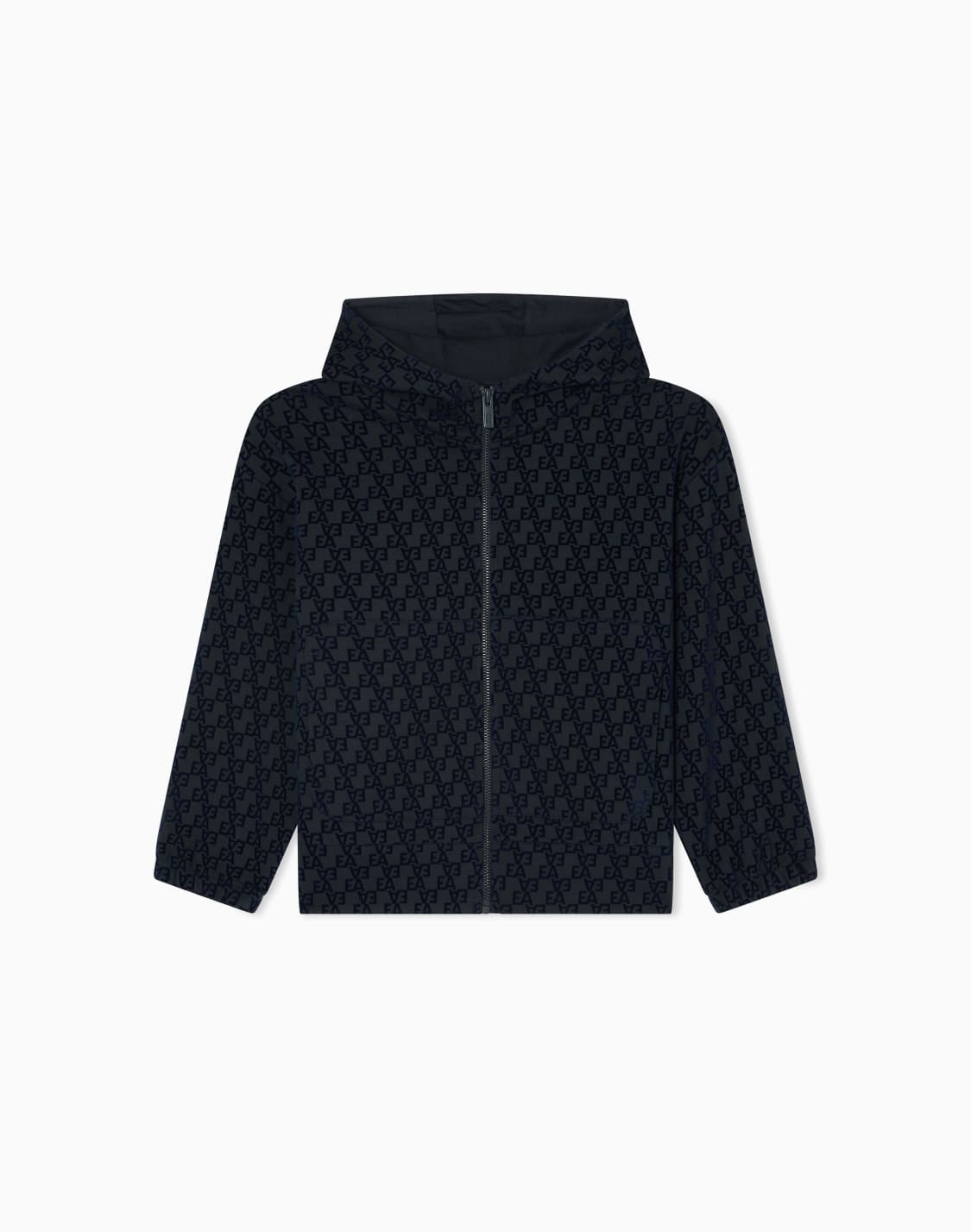 oversized-sweatshirt-with-a-zip-and-hood-in-interlock-jersey-with-an-all-over-flocked-ea-logo-navy-blue--emporio-armani