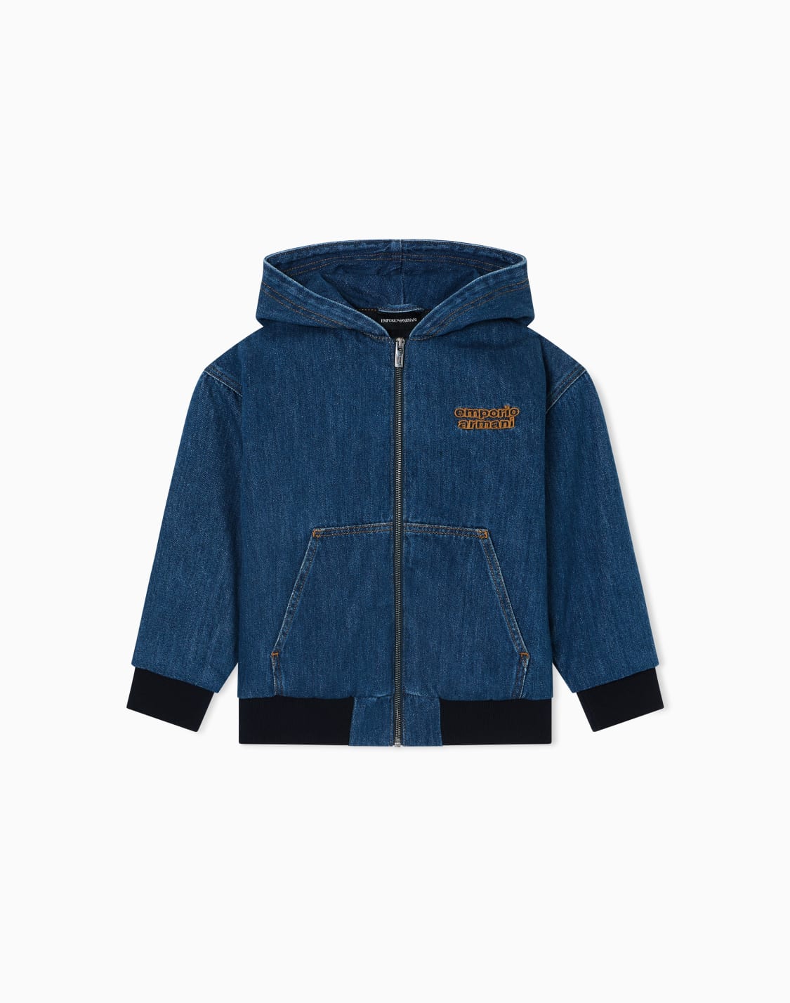 blouson-con-zip-e-cappuccio-in-denim-e-ricamo-logo-blu--emporio-armani