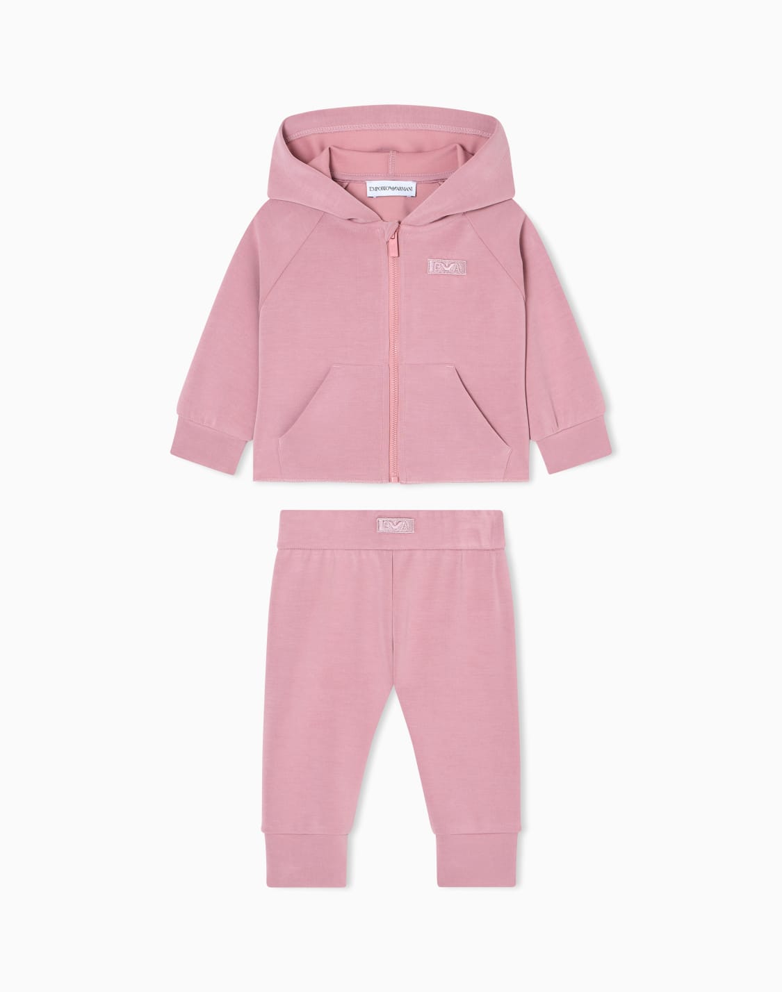 tuta-con-felpa-zip-e-cappuccio-in-cupro-rosa--emporio-armani