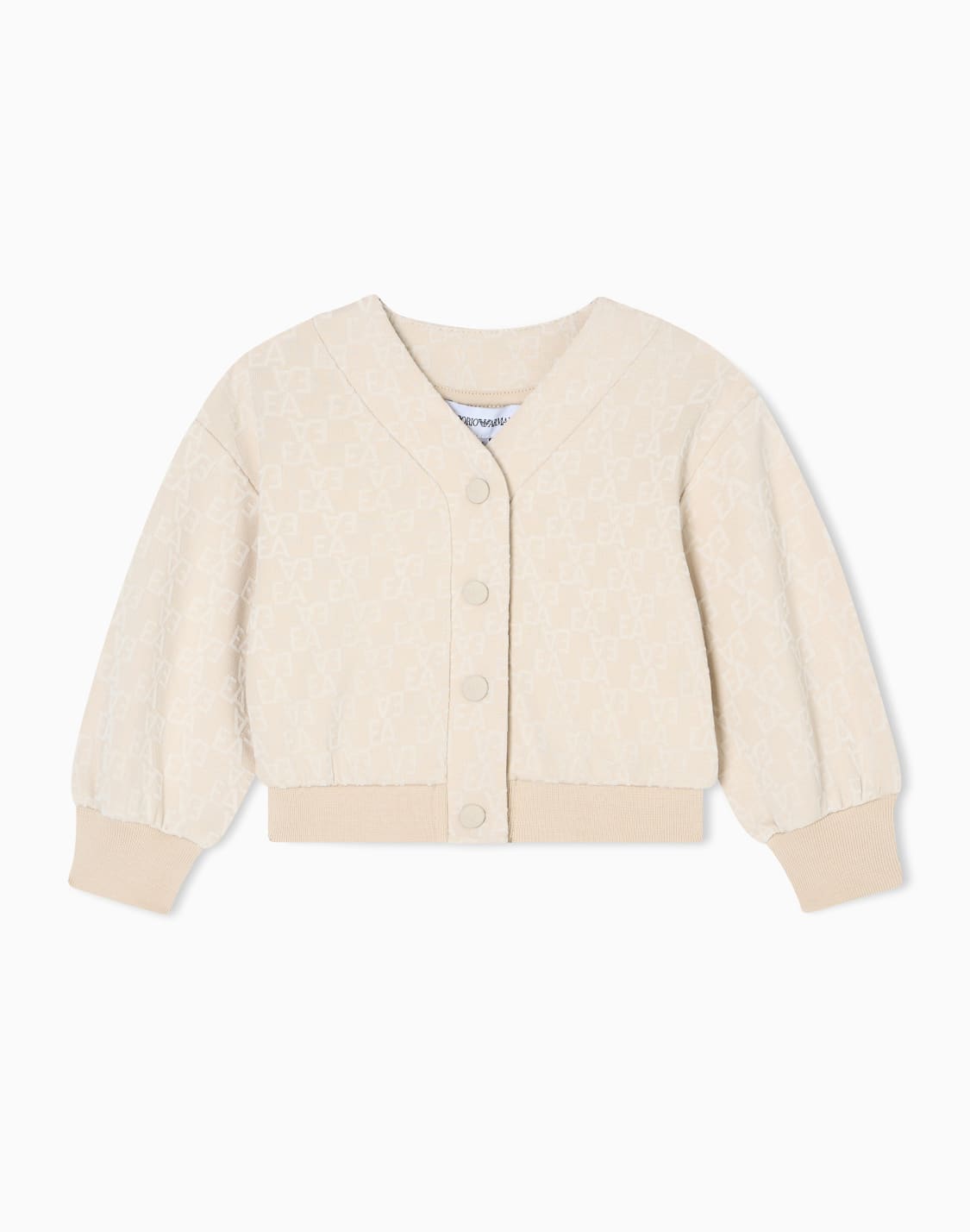 sweatshirt-in-interlock-jersey-with-all-over-flocked-ea-logo-and-press-studs-beige--emporio-armani