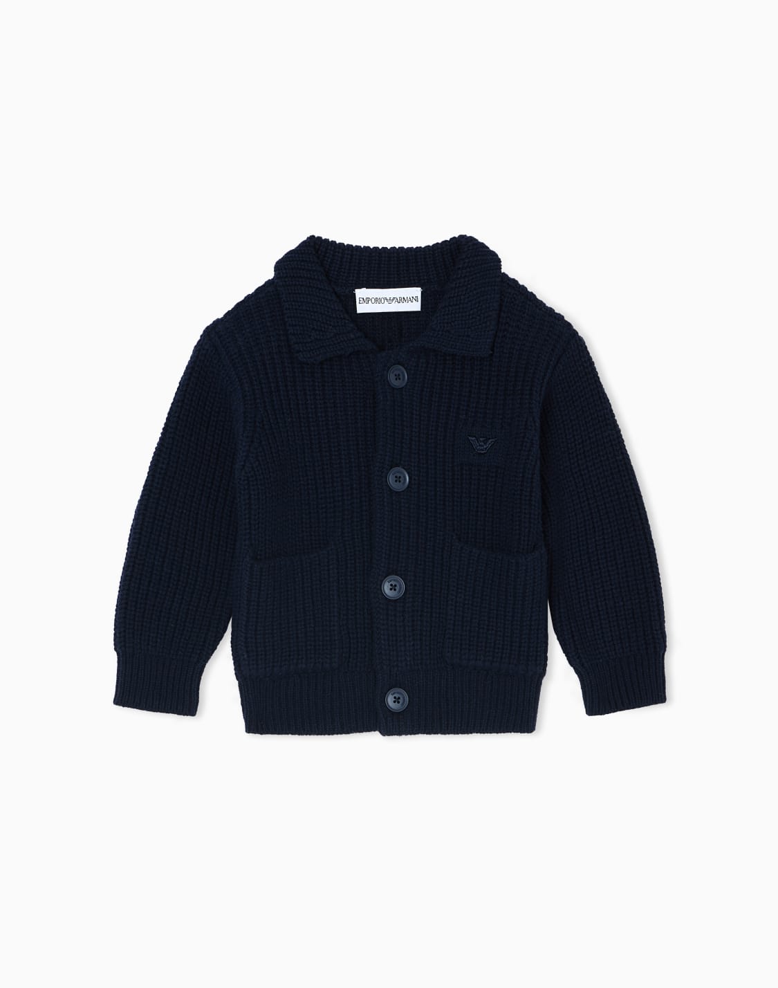 이글-자수-리브-니트-카디건-네이비-블루--emporio-armani