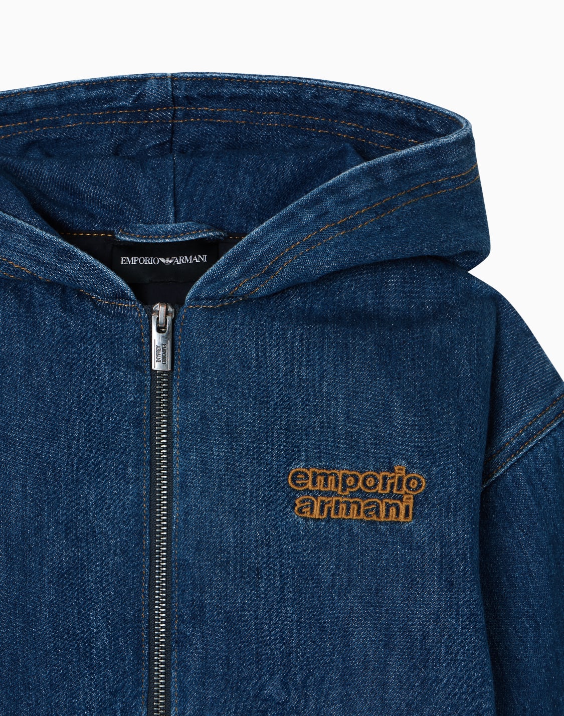 blouson-con-zip-e-cappuccio-in-denim-e-ricamo-logo-blu--emporio-armani