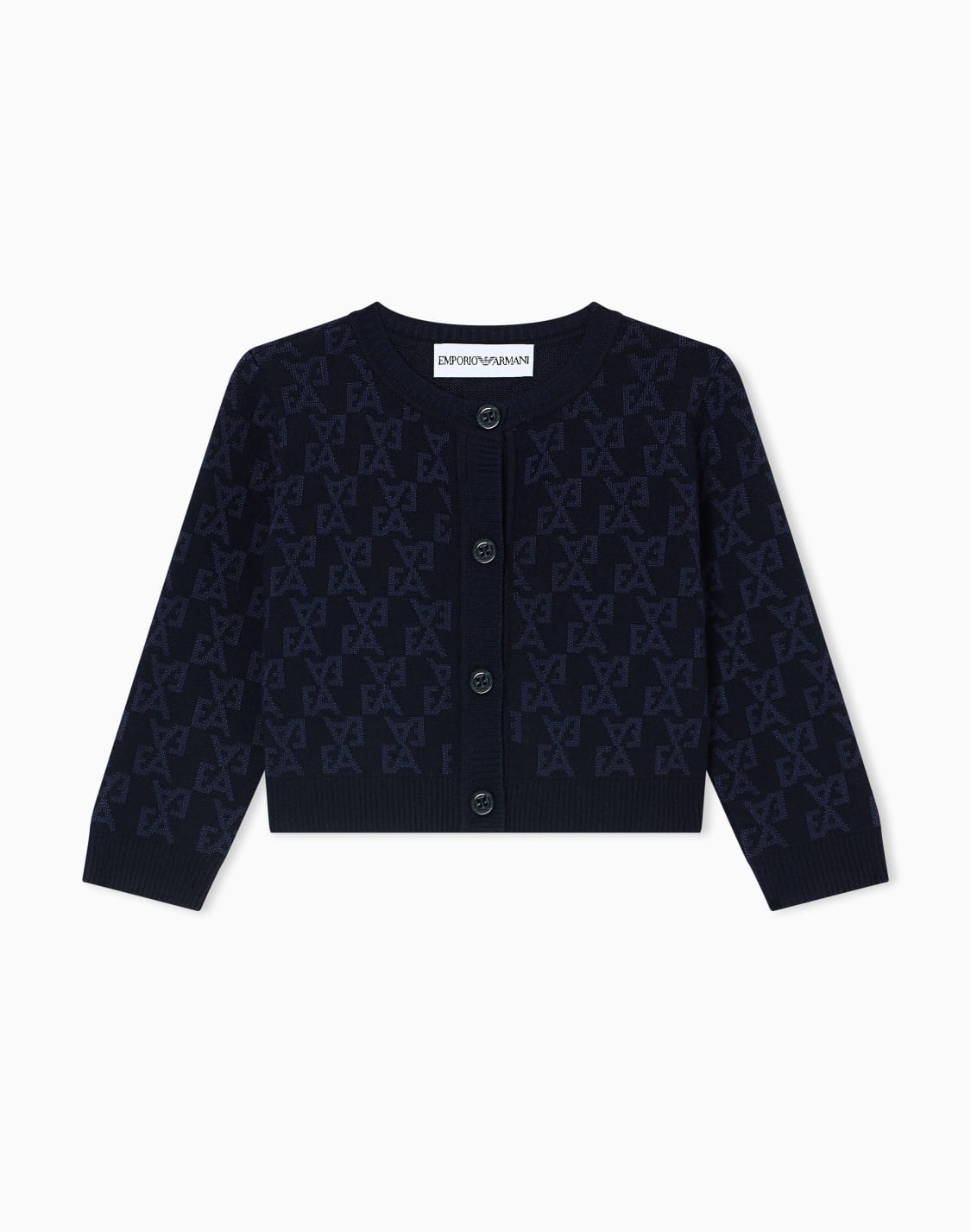 cardigan-in-a-jacquard-knit-with-an-all-over-ea-logo-blue--emporio-armani