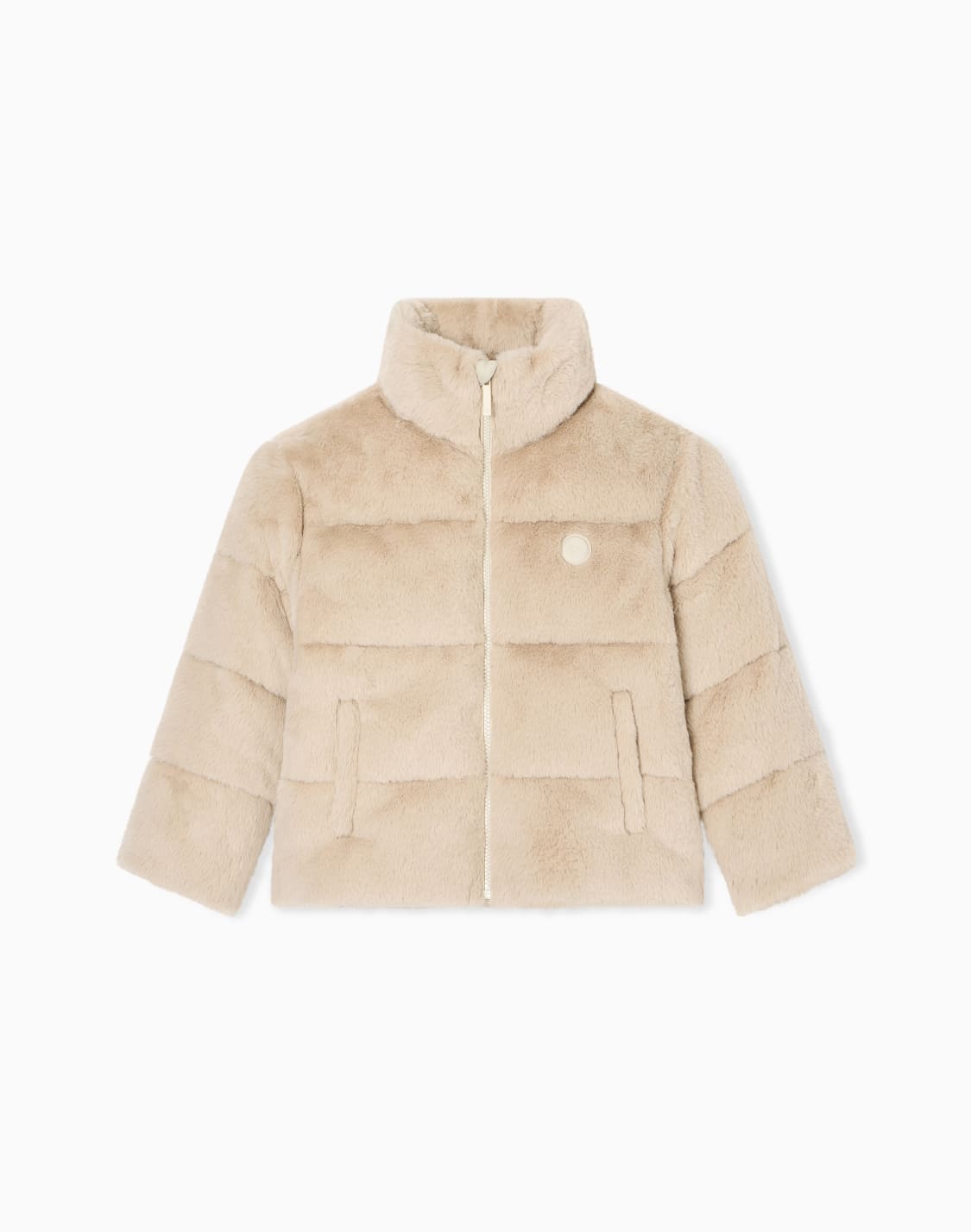 full-zip-jacket-in-faux-fur-fabric-beige--emporio-armani