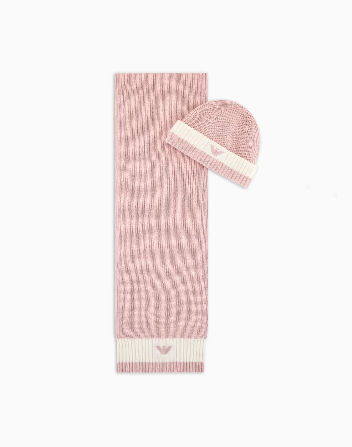 set-berretto-e-sciarpa-in-misto-lana-rosa--emporio-armani