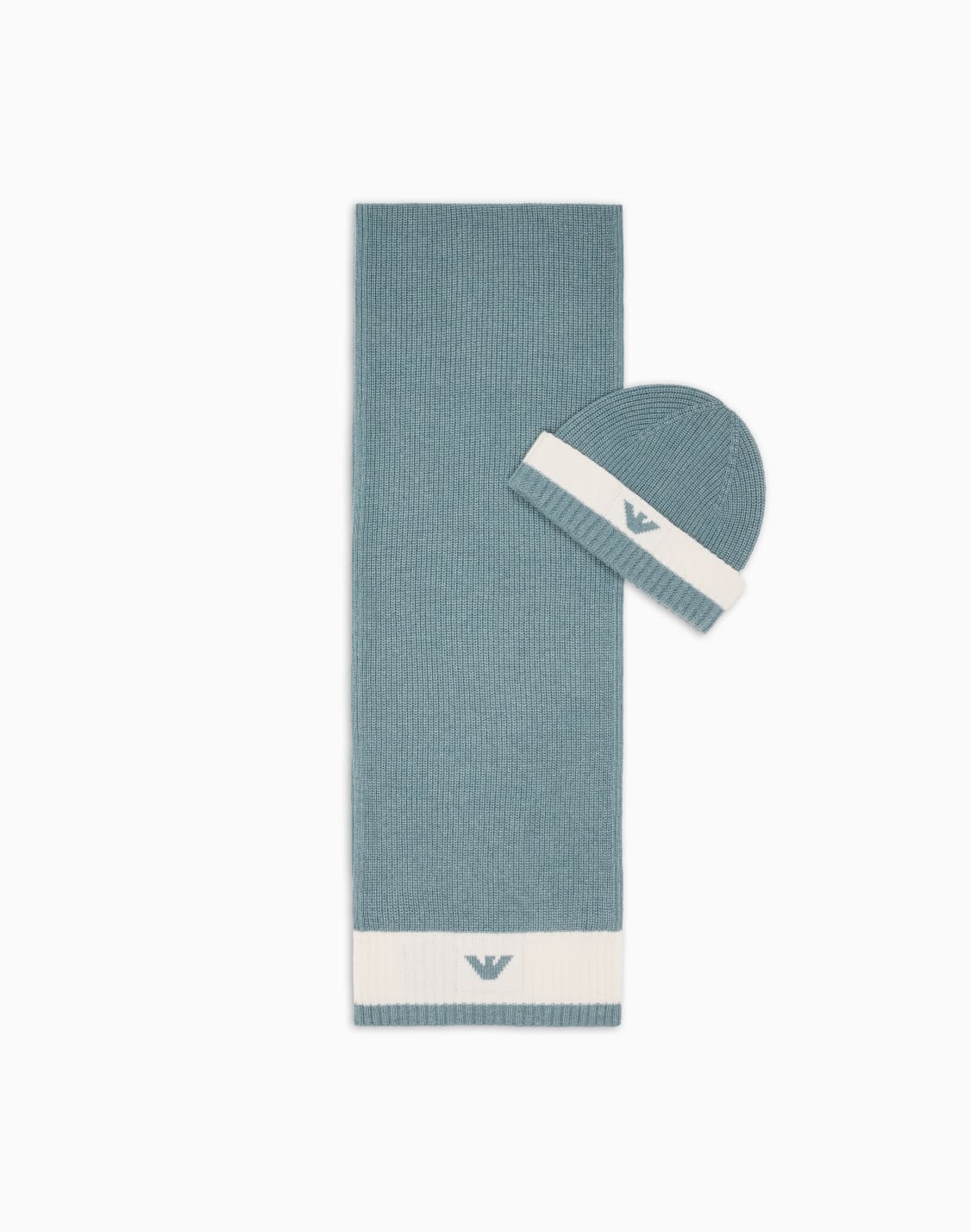 set-mit-mtze-und-schal-aus-einer-woll-mischung-hellblau--emporio-armani