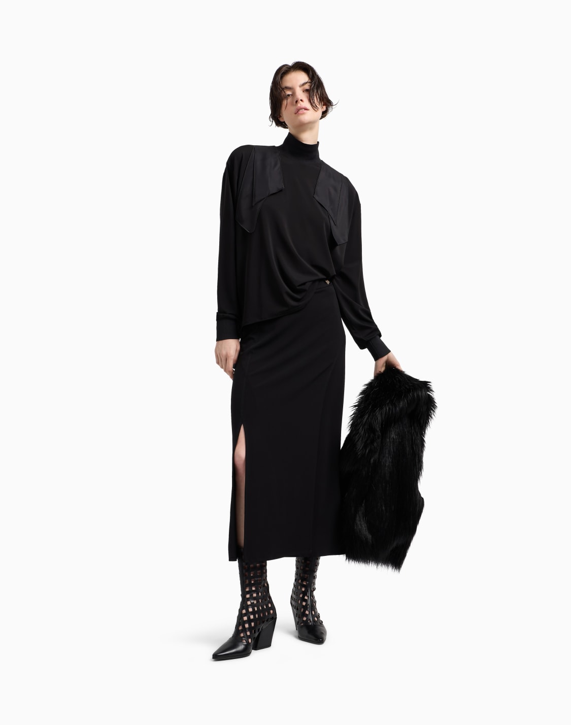 gonna-in-interlock-di-viscosa-crepe-capsule-polygon-asv-nero--emporio-armani