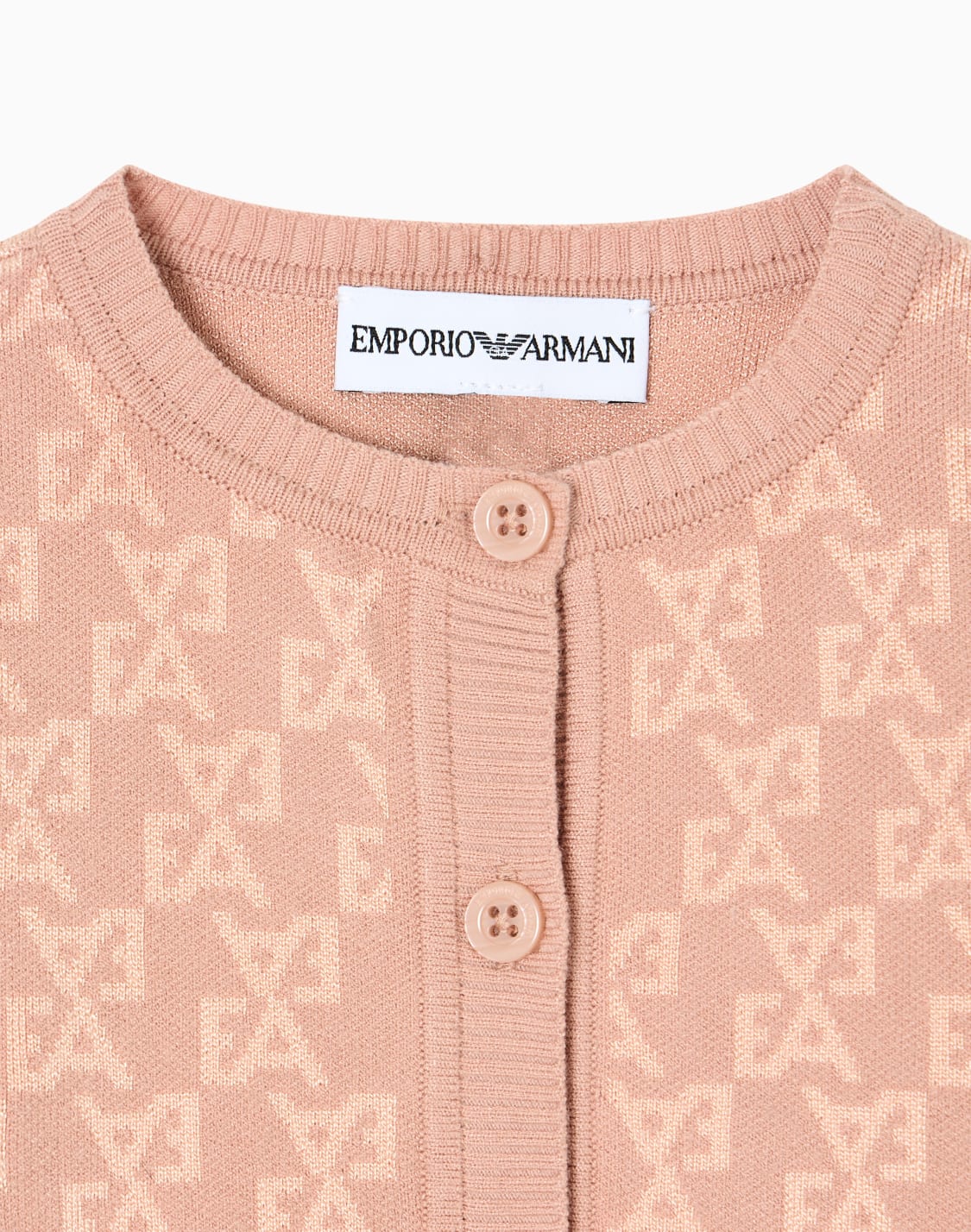 ニットカディガン-ジャカド-オルオバeaロゴ-ピンク--emporio-armani