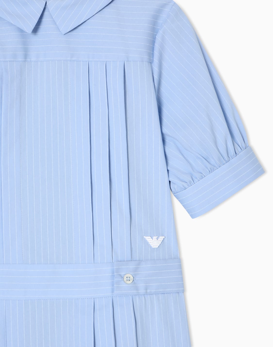プリツドレス-ポプリン-ストライプ-ライトブル--emporio-armani