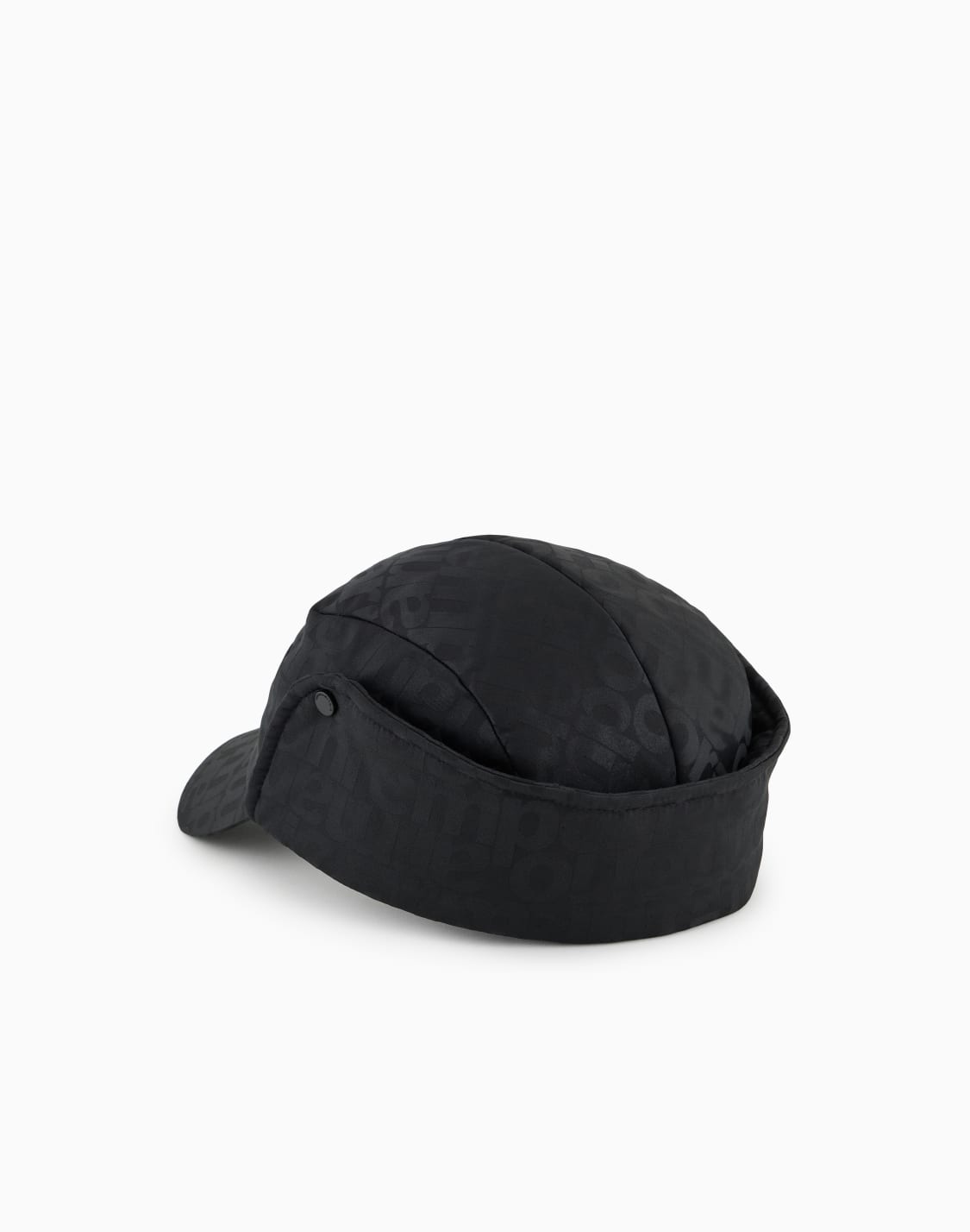 cappello-con-paraorecchie-in-nylon-jacquard-logo-all-over-blu-navy--emporio-armani