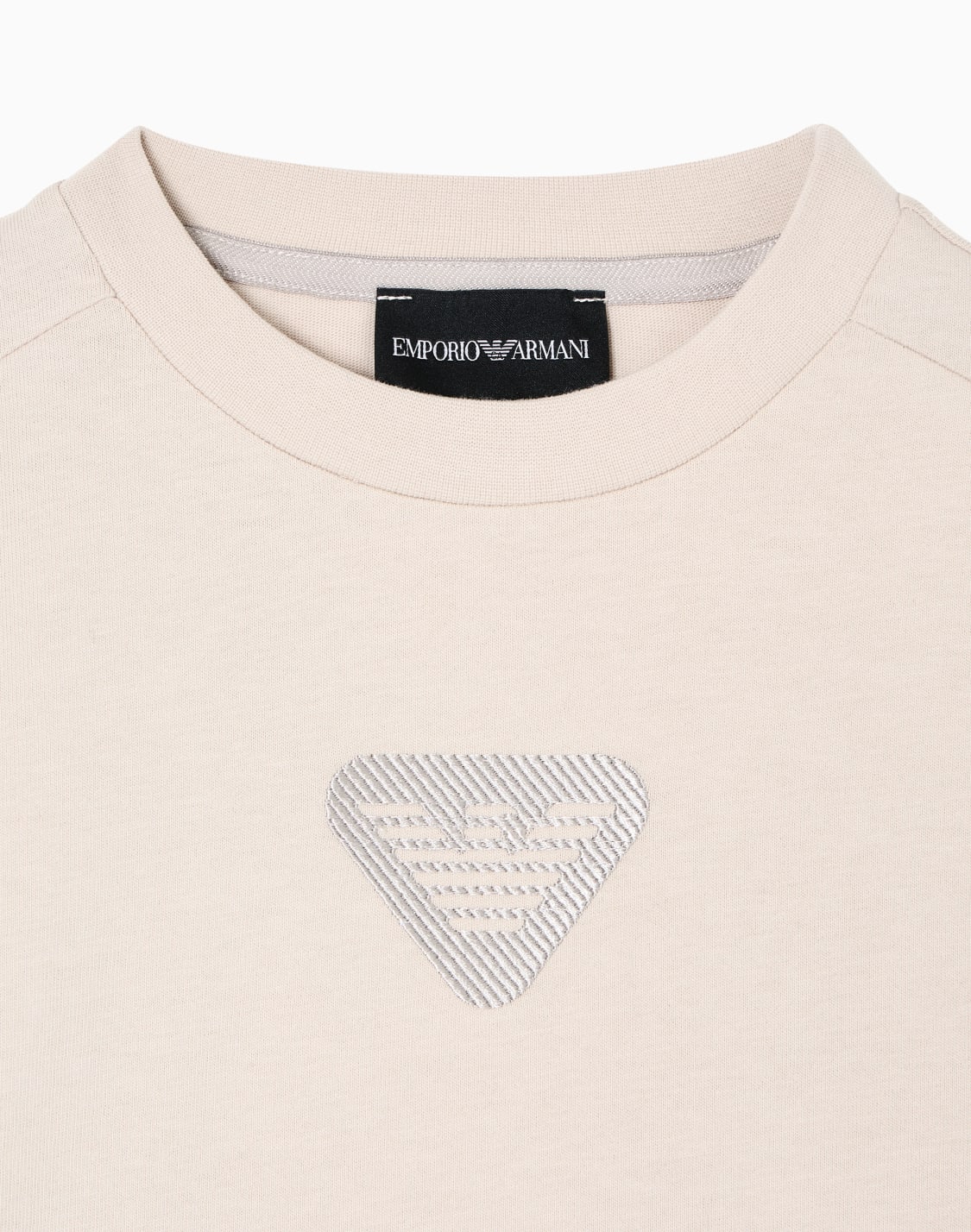 t-shirt-comfort-fit-in-jersey-con-logo-eagle-asv-beige--emporio-armani