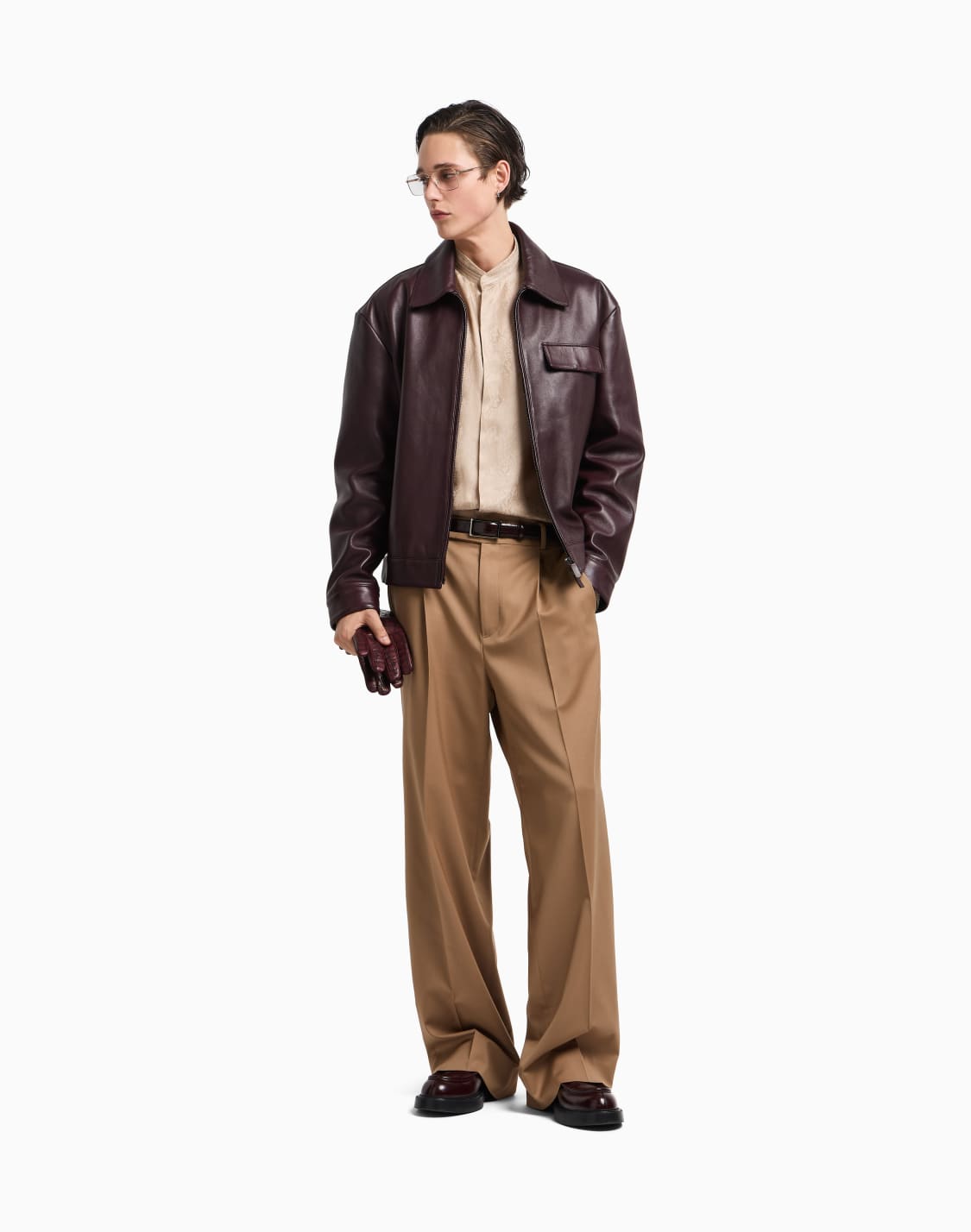 blouson-in-nappa-di-agnello-plong-marrone--emporio-armani
