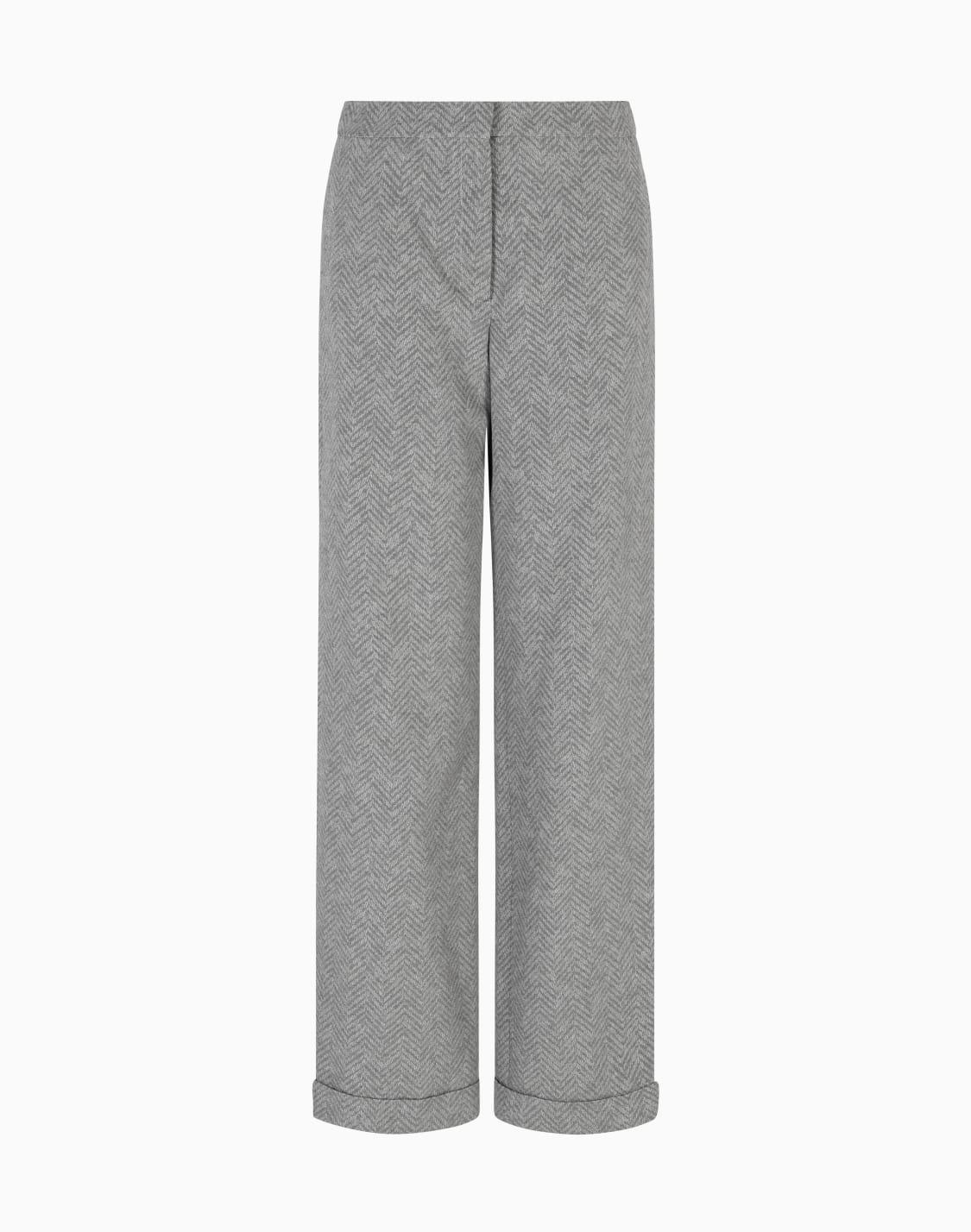 pantaloni-in-misto-viscosa-chevron-icon-grigio--emporio-armani