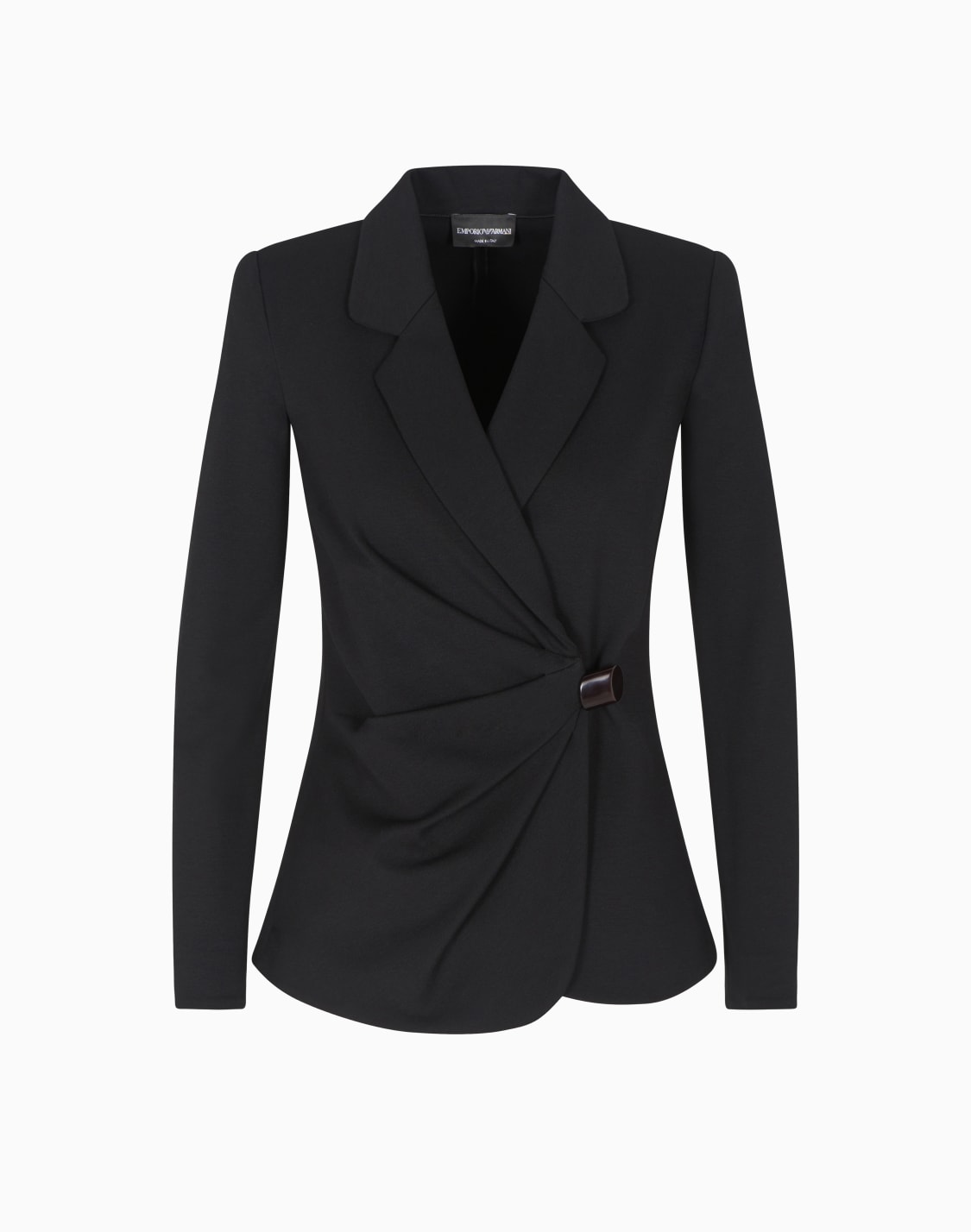 stretch-milano-stitch-blazer-with-draping-black--emporio-armani