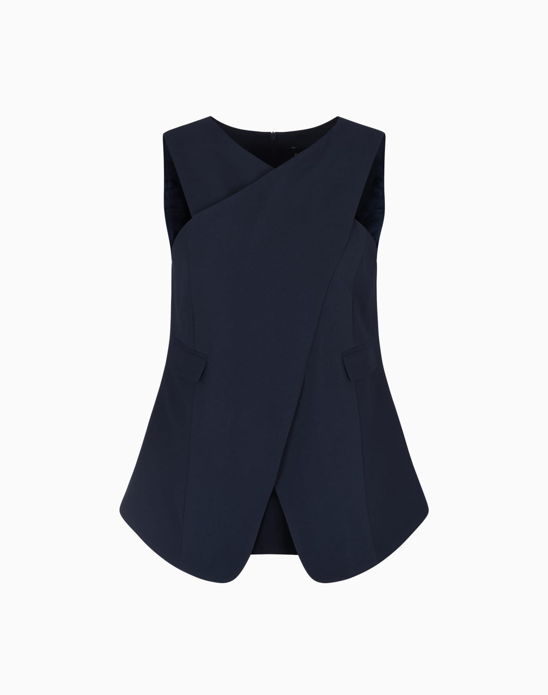 top-in-tessuto-sabl-stretch-con-incrocio-blu--emporio-armani