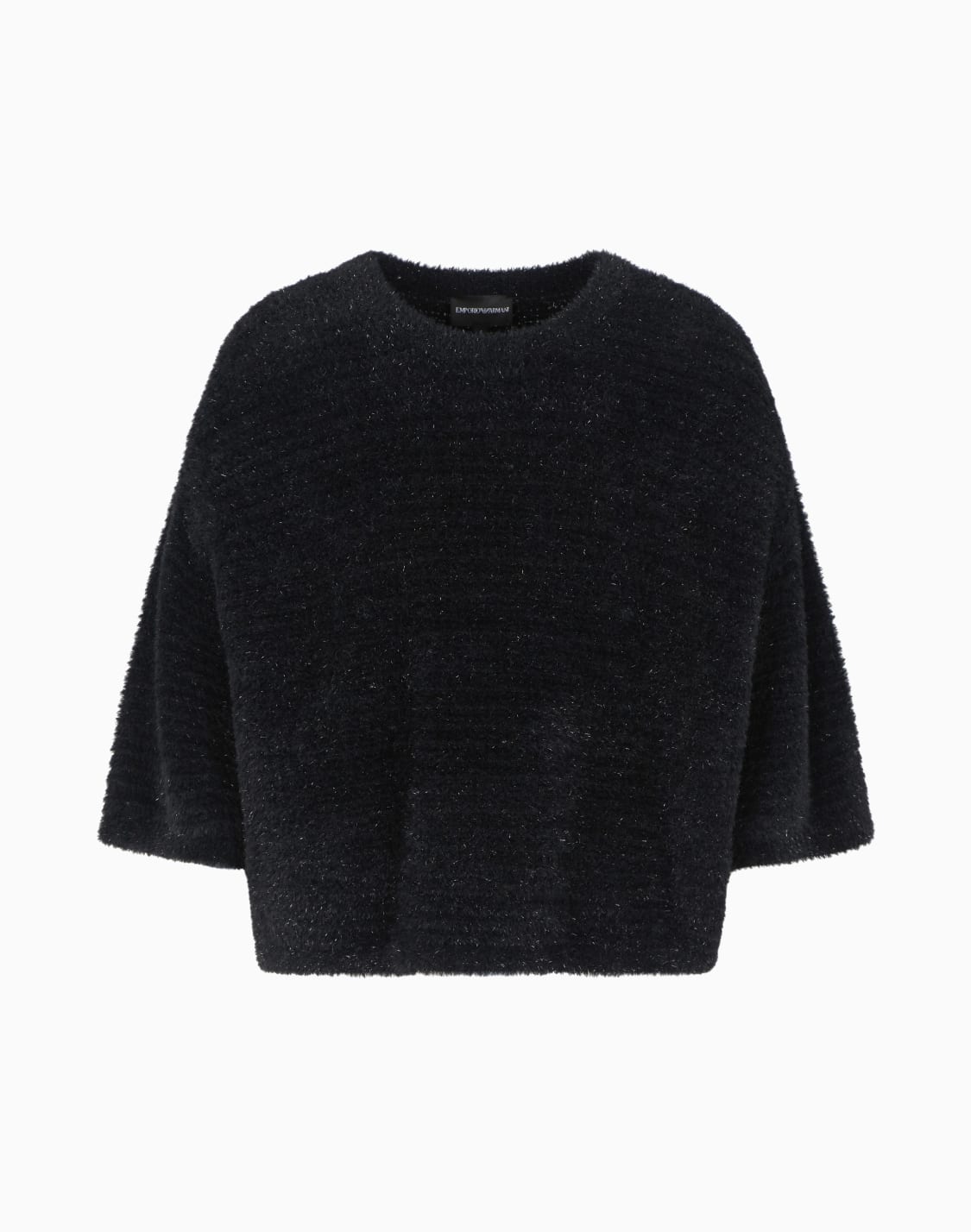 short-sleeved-jumper-in-a-lurex-links-stitch-knit-black--emporio-armani