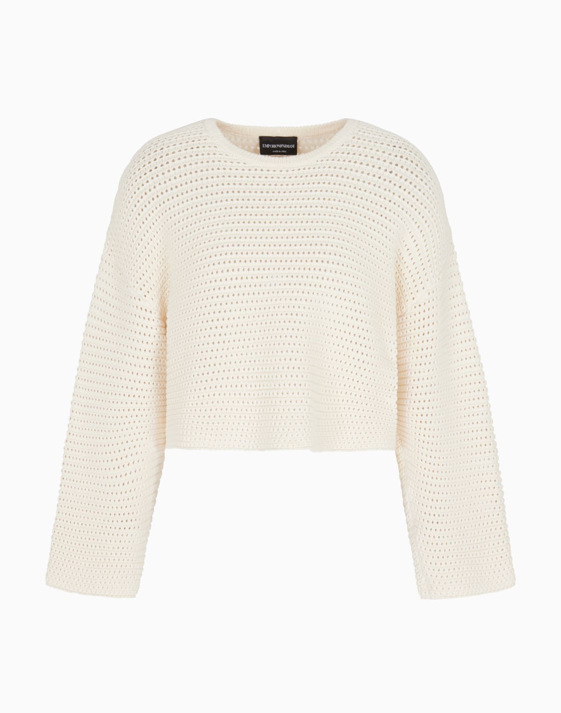 resort-capsule-collection-perforated-link-stitch-cropped-jumper-white--emporio-armani