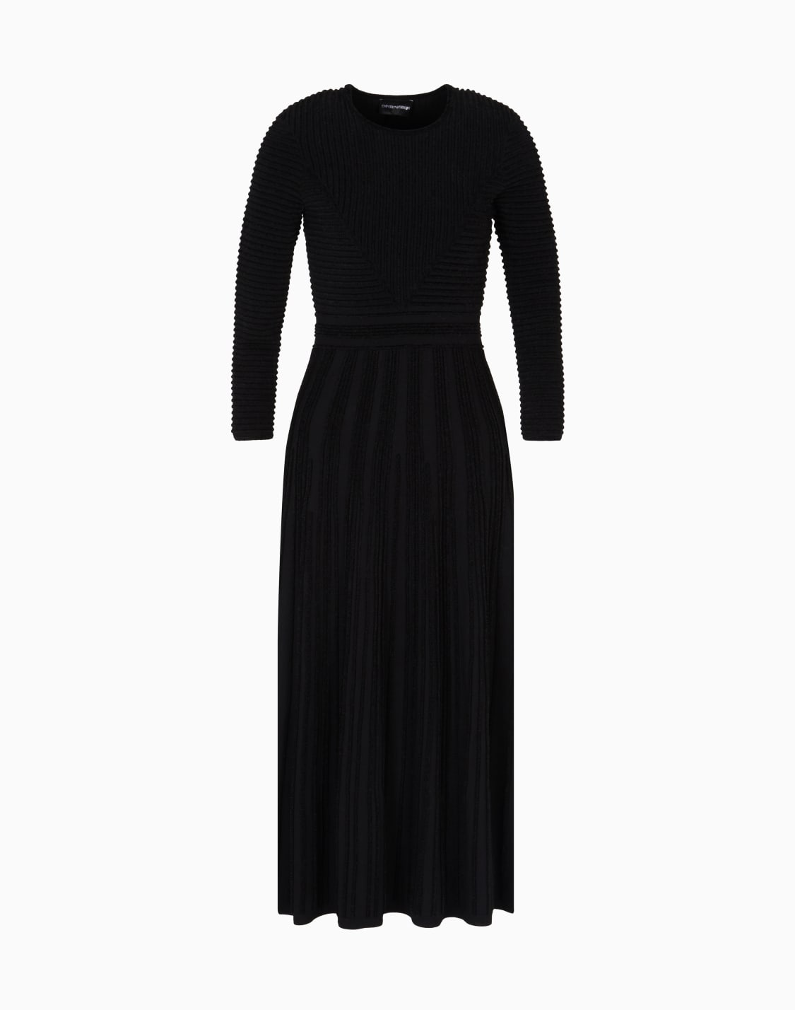 langes-kleid-aus-ottoman-chenille-schwarz--emporio-armani