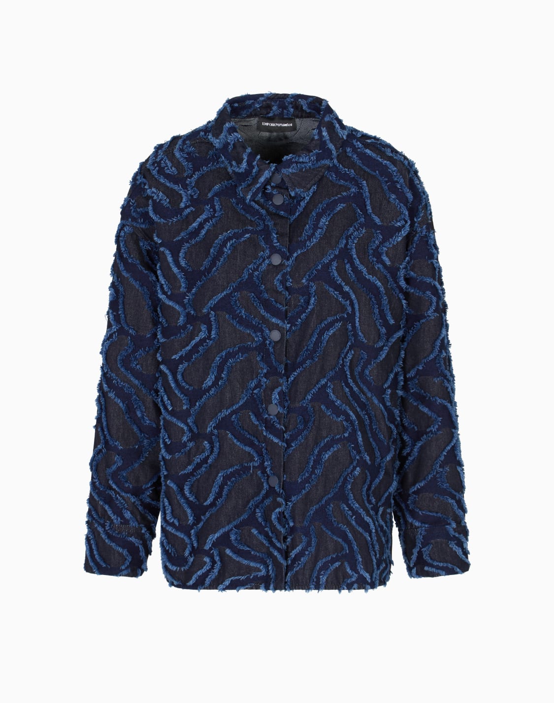 veste-chemise-en-denim-jacquard-avec-motif-en-relief-franges-bleu--emporio-armani