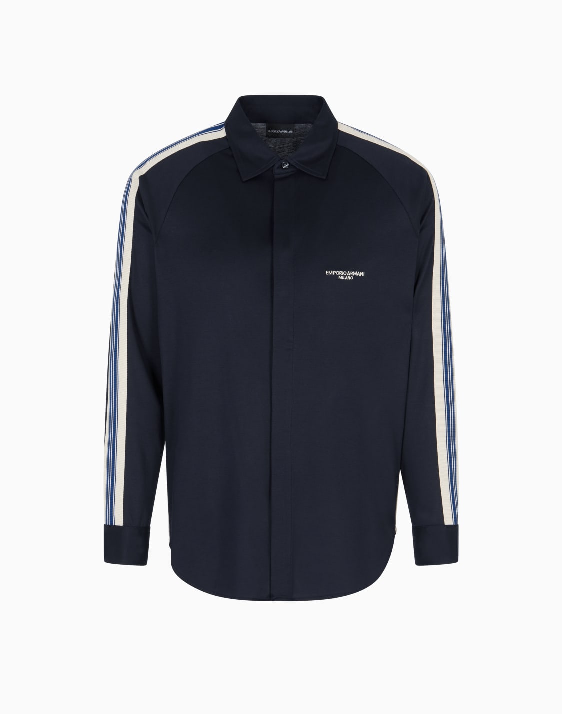 asv-slim-fit-shirt-in-lyocell-blend-jersey-with-bands-navy-blue--emporio-armani