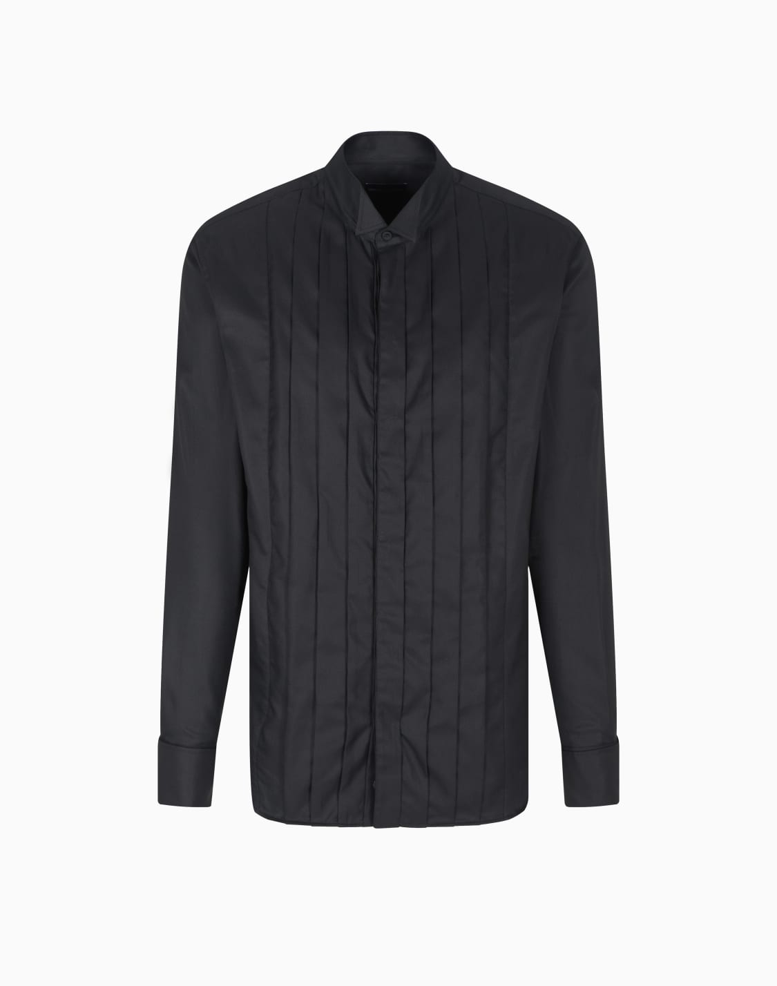 シャツ-アミュアファブリック-プリツ-ブラック--emporio-armani