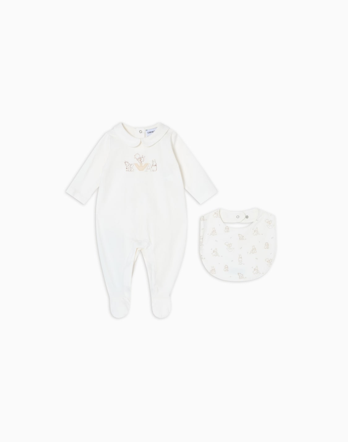 funny-winter-onesie-and-bib-set-beige--emporio-armani