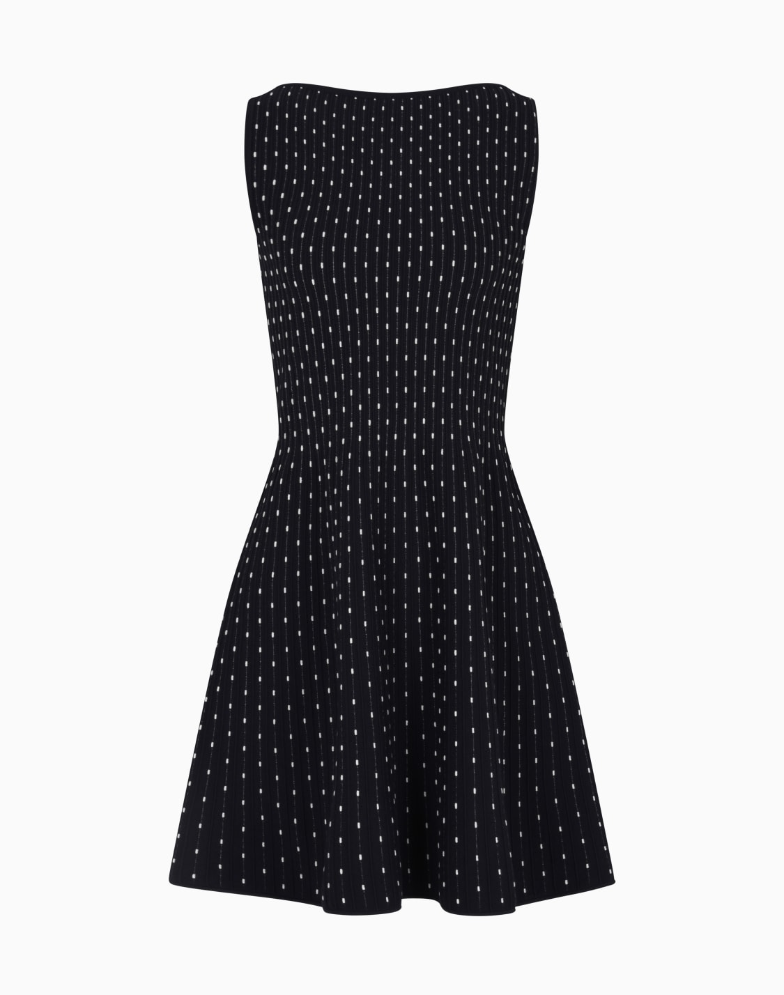 ショトドレス-ビスコス-プレンニット-ポルカドットジャカド-ブル--emporio-armani