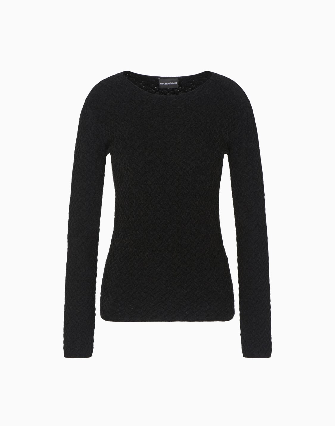 chenille-jumper-with-embossed-irregular-chevron-motif-black--emporio-armani
