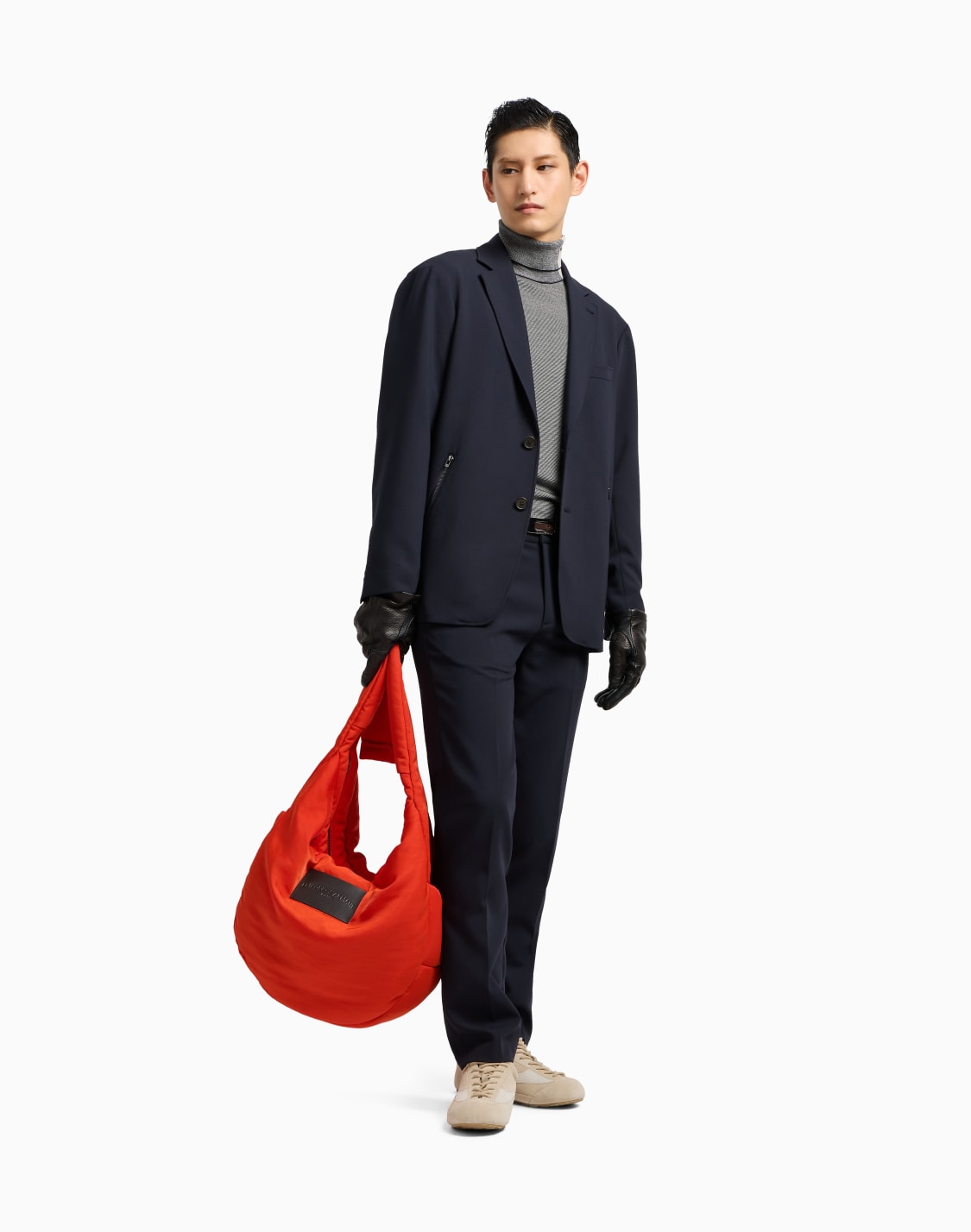 シングルブレストジャケット-ビスコス混紡ツイル-ネイビブル--emporio-armani