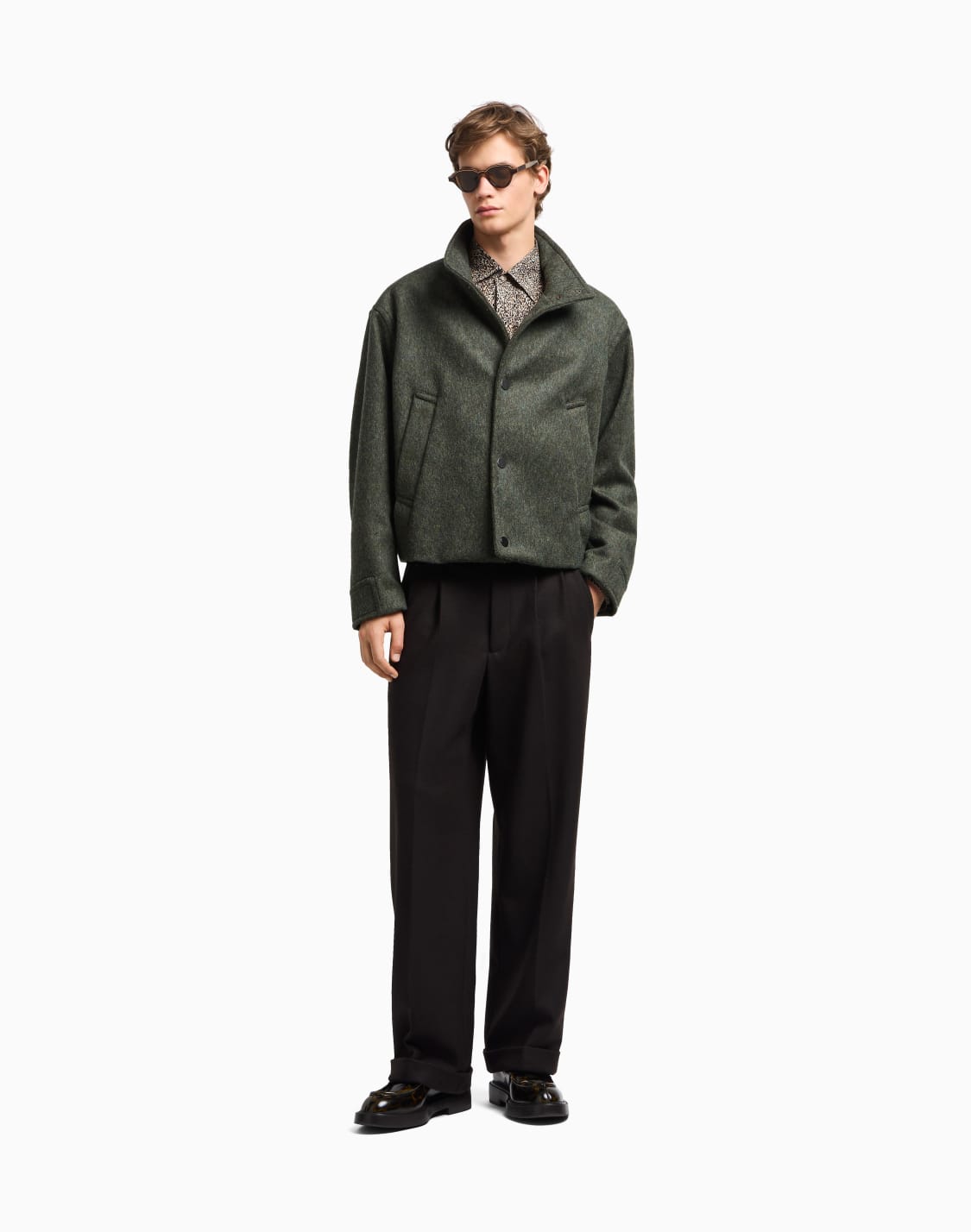 ブルゾン-ウルロデン-スナップボタン-グリン--emporio-armani