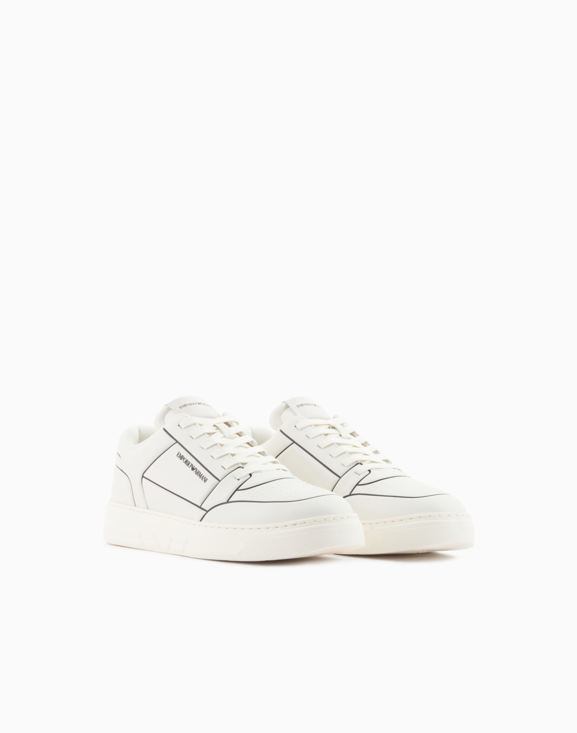 sneaker-aus-leder-mit-geprgtem-print-zweifarbig--emporio-armani