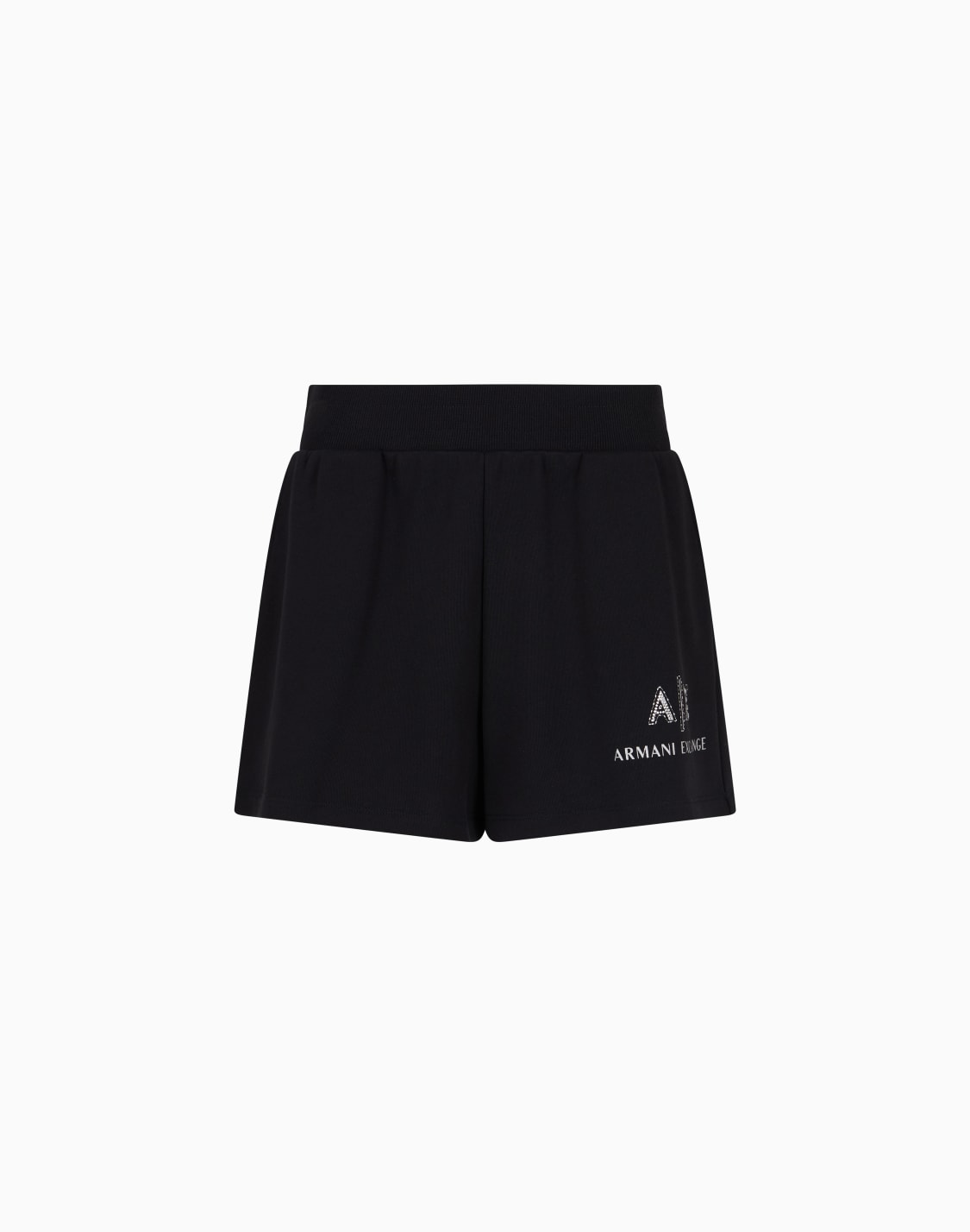 sweatshirt-shorts-with-logo-and-rhinestones-black--armani-exchange