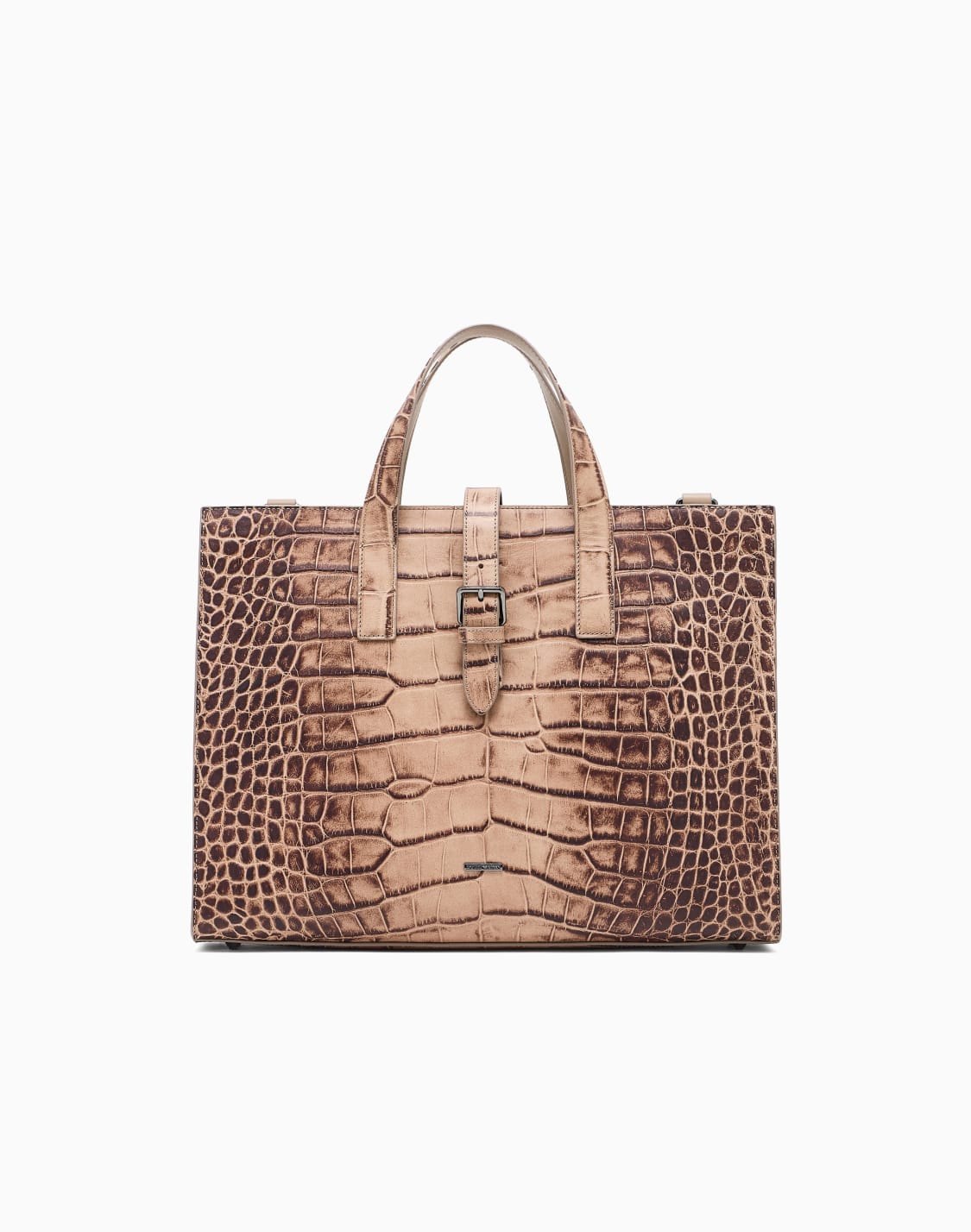 ブリフケス-クロコダイル調エンボスレザ-ベジュ--emporio-armani