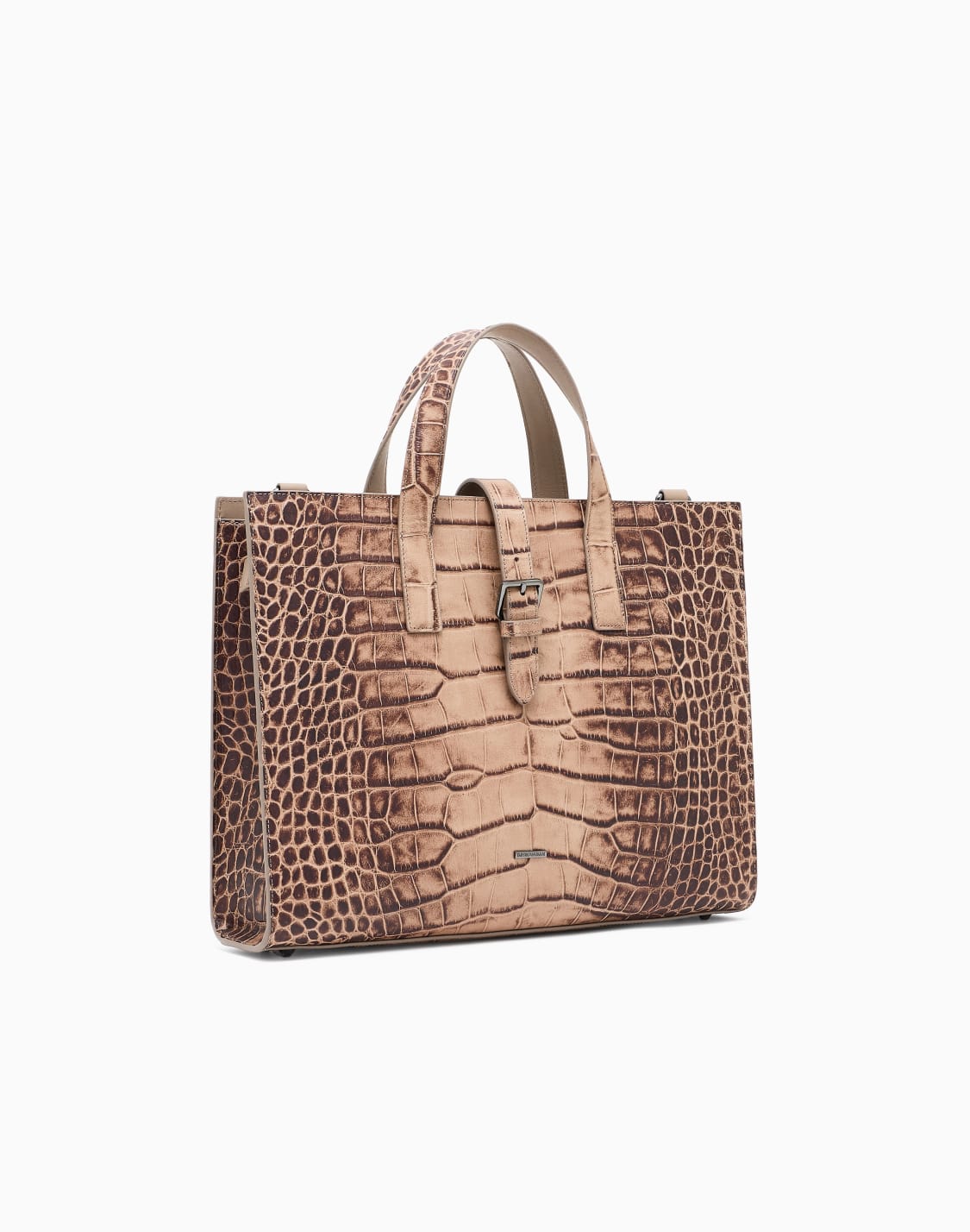 ブリフケス-クロコダイル調エンボスレザ-ベジュ--emporio-armani