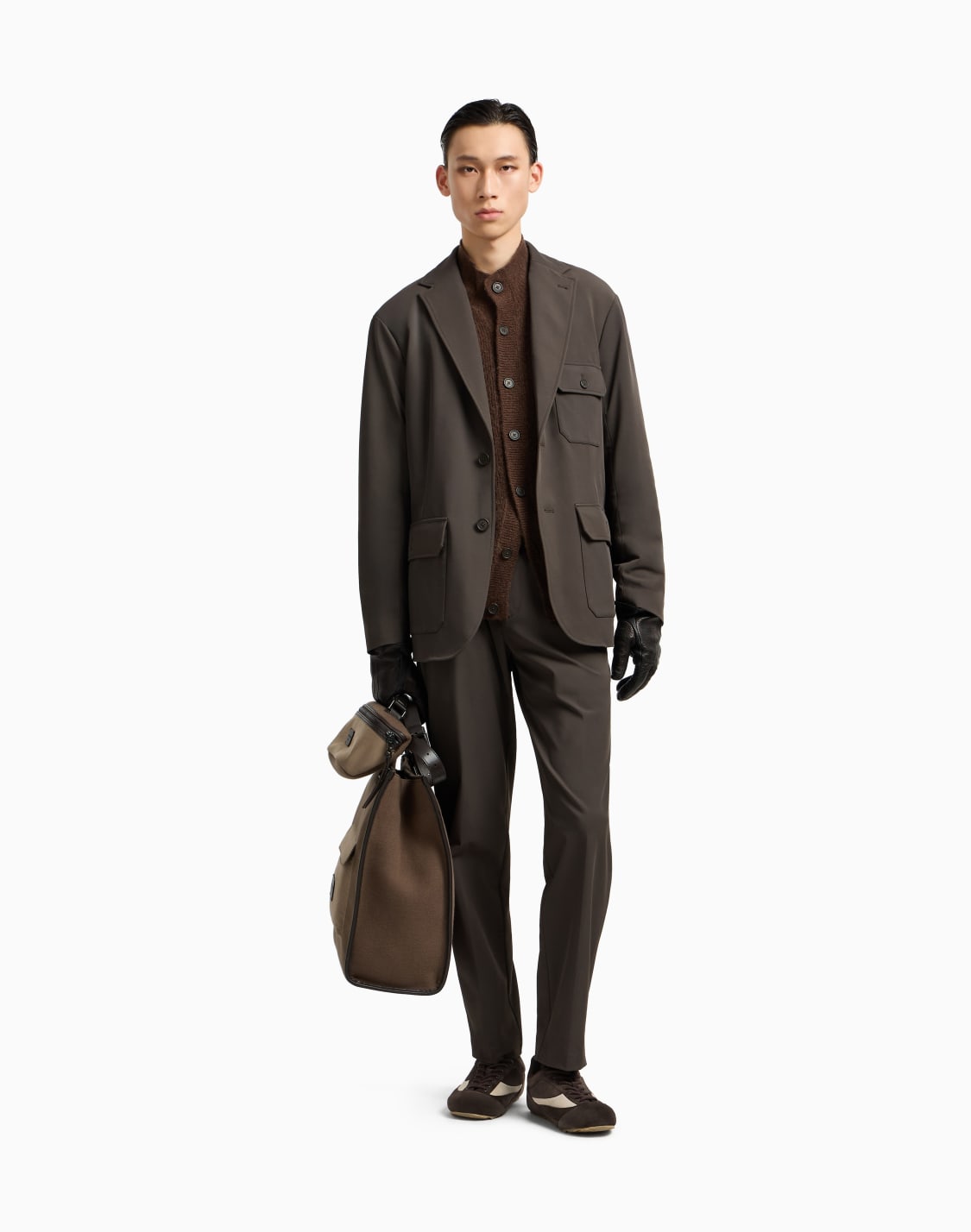 オンライン限定パデッドジャケット-ナイロン-ストレッチツイル-マルチポケット-グリン--emporio-armani
