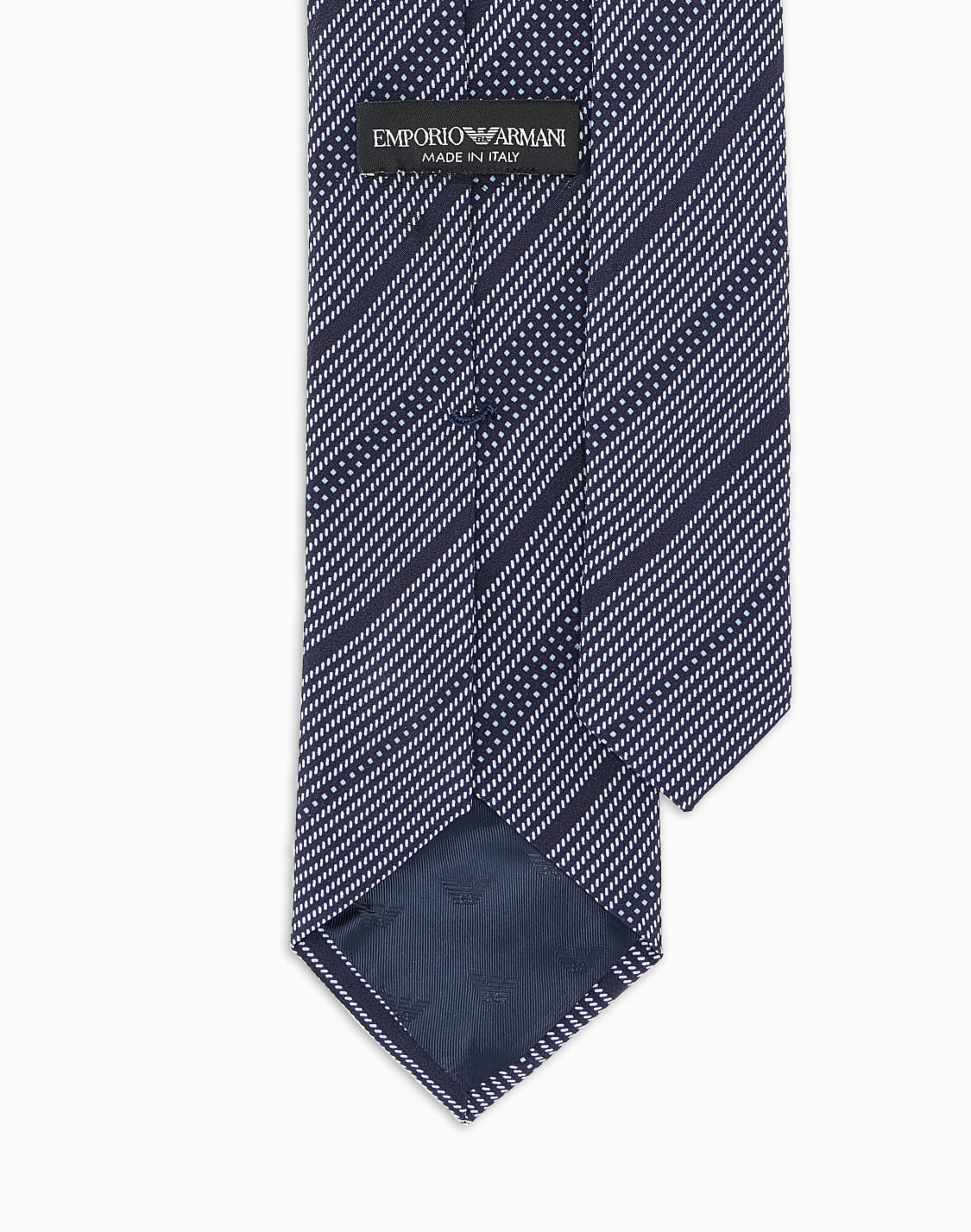 ネクタイ-ピュアシルク-ジャカドミックスパタン-ネイビブル--emporio-armani