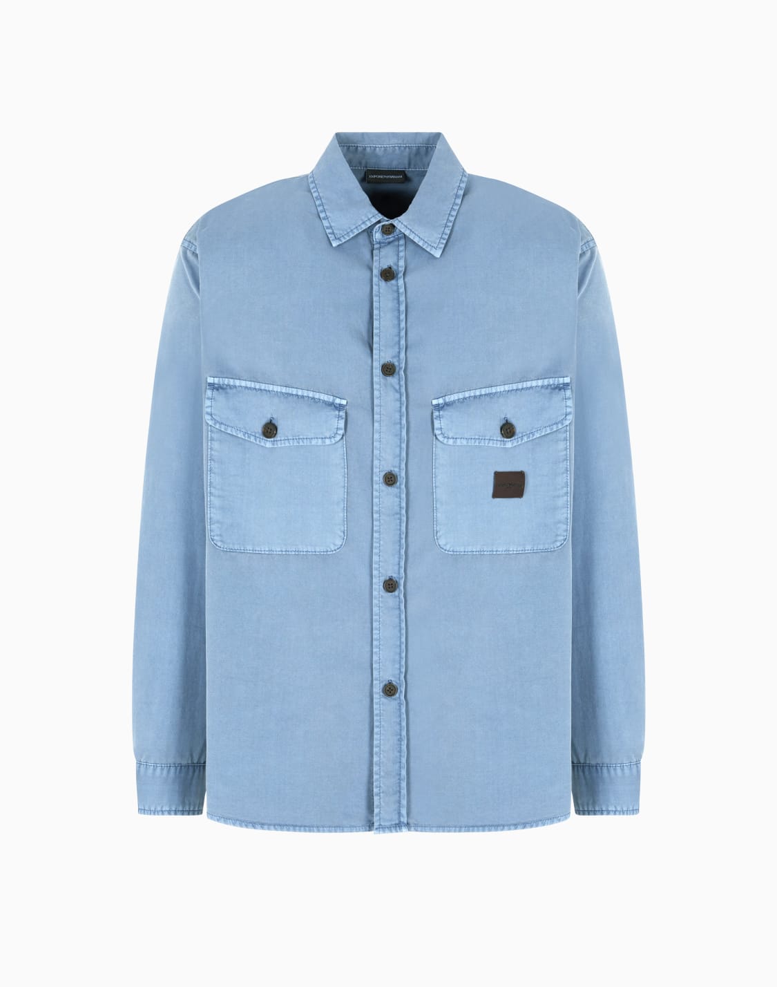 comfort-fit-shirt-with-washed-twill-pockets-light-blue--emporio-armani