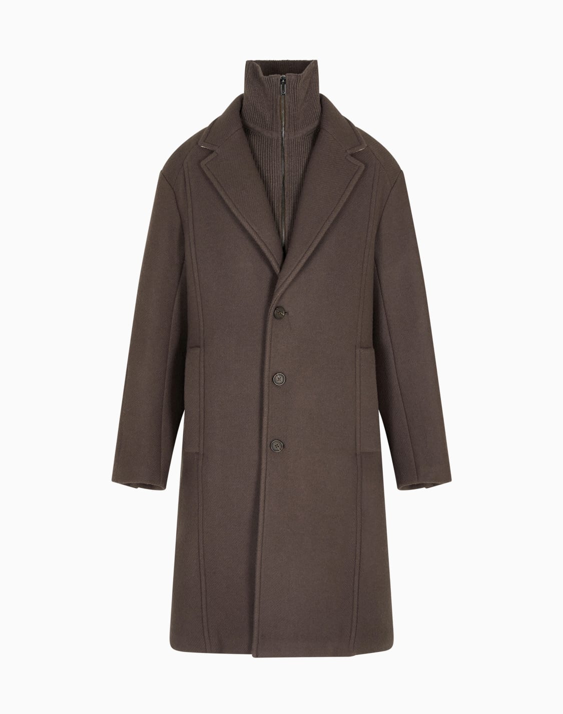coat-in-a-virgin-wool-cloth-twill-with-a-detachable-inner-panel-brown--emporio-armani