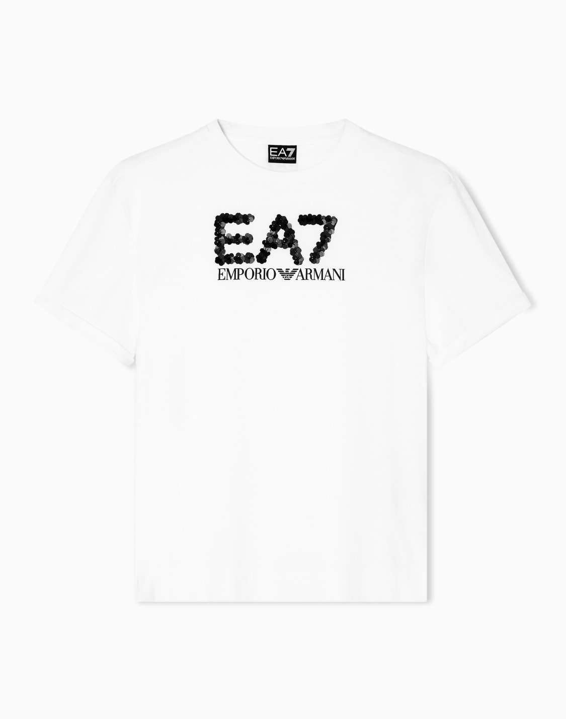 camiseta-logo-series-de-cuello-redondo-de-punto-de-algodn-con-lentejuelas-blanco--ea7