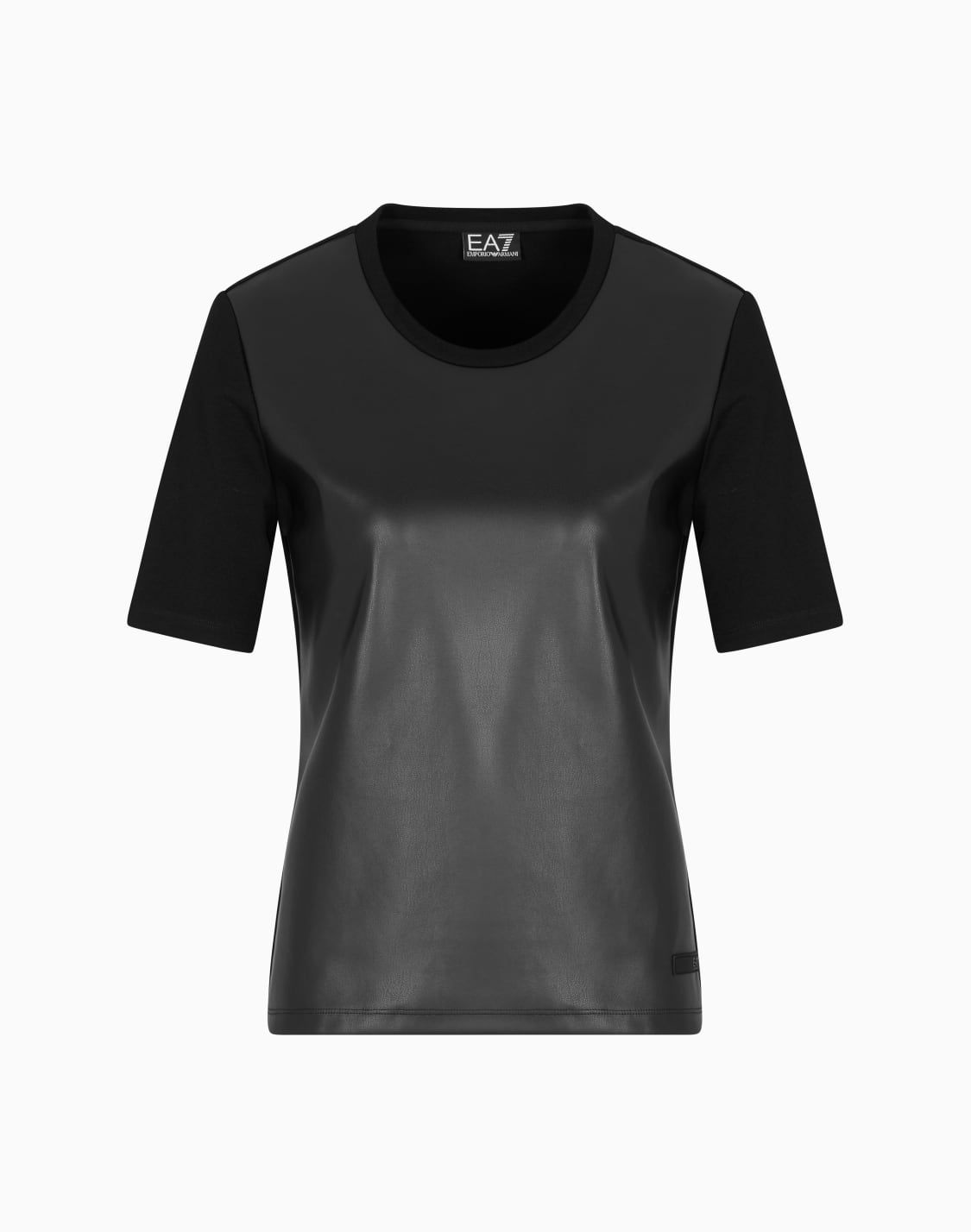winter-mix-crew-neck-t-shirt-in-a-leather-effect-fabric-black--ea7