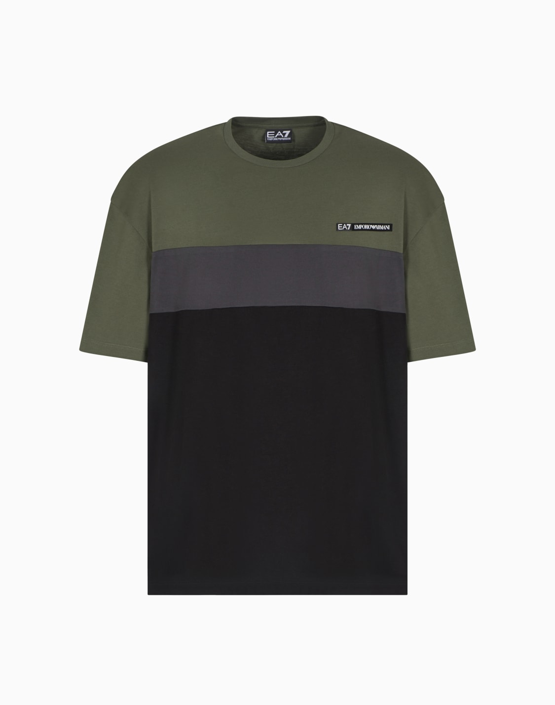 camiseta-de-cuello-redondo-de-mezcla-de-algodn-athletic-colour-block-verde--ea7