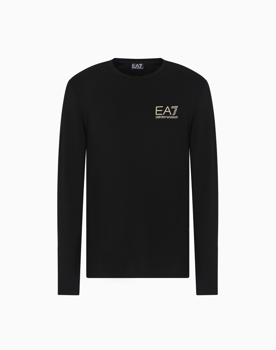 camiseta-de-manga-larga-de-mezcla-de-viscosa-gold-label-negro--ea7