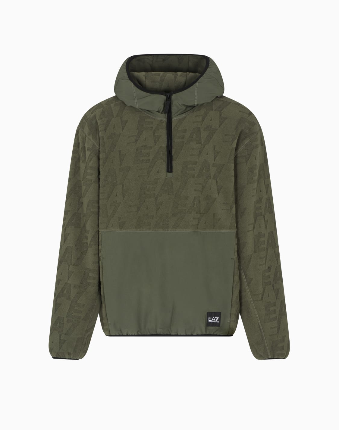 logo-series-hooded-sweatshirt-in-polar-fleece-with-nylon-inserts-green--ea7
