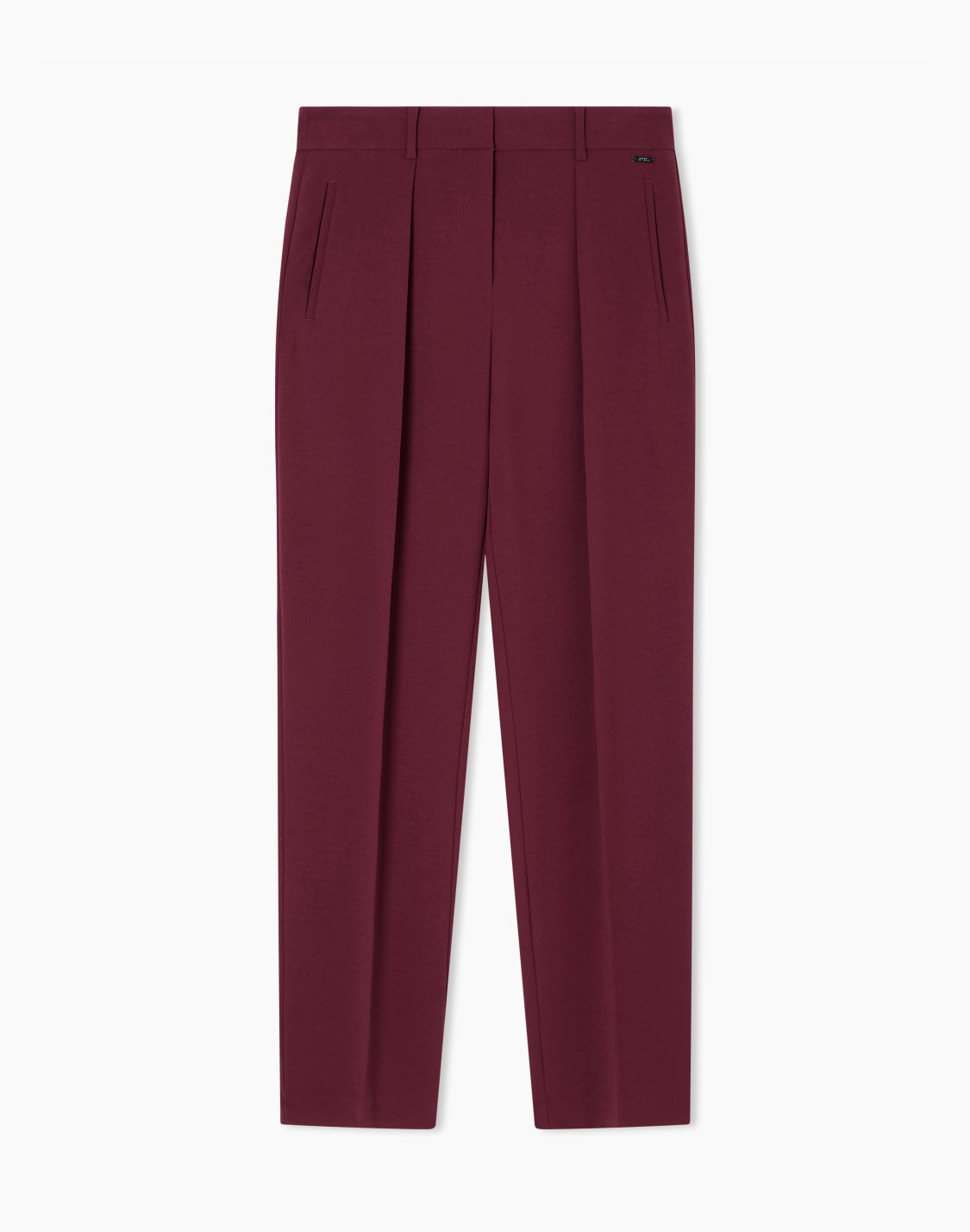 pantalones-con-pinzas-en-tejido-fluido-burdeos--armani-exchange