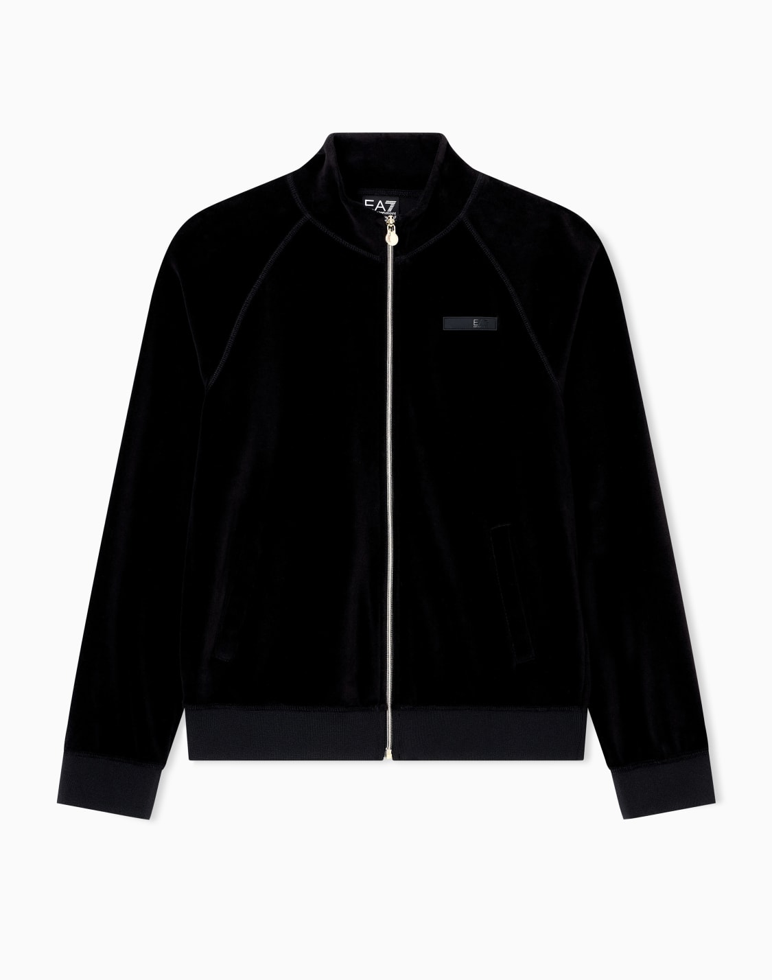athletic-velour-zip-up-sweatshirt-in-stretch-chenille-black--ea7