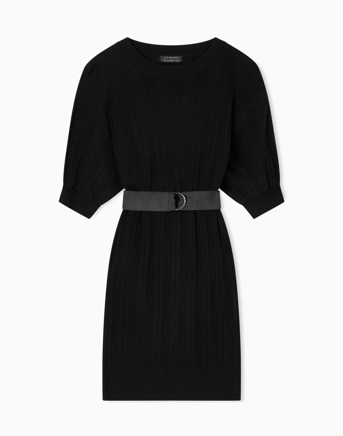 ribbed-midi-dress-with-belt-black--armani-exchange