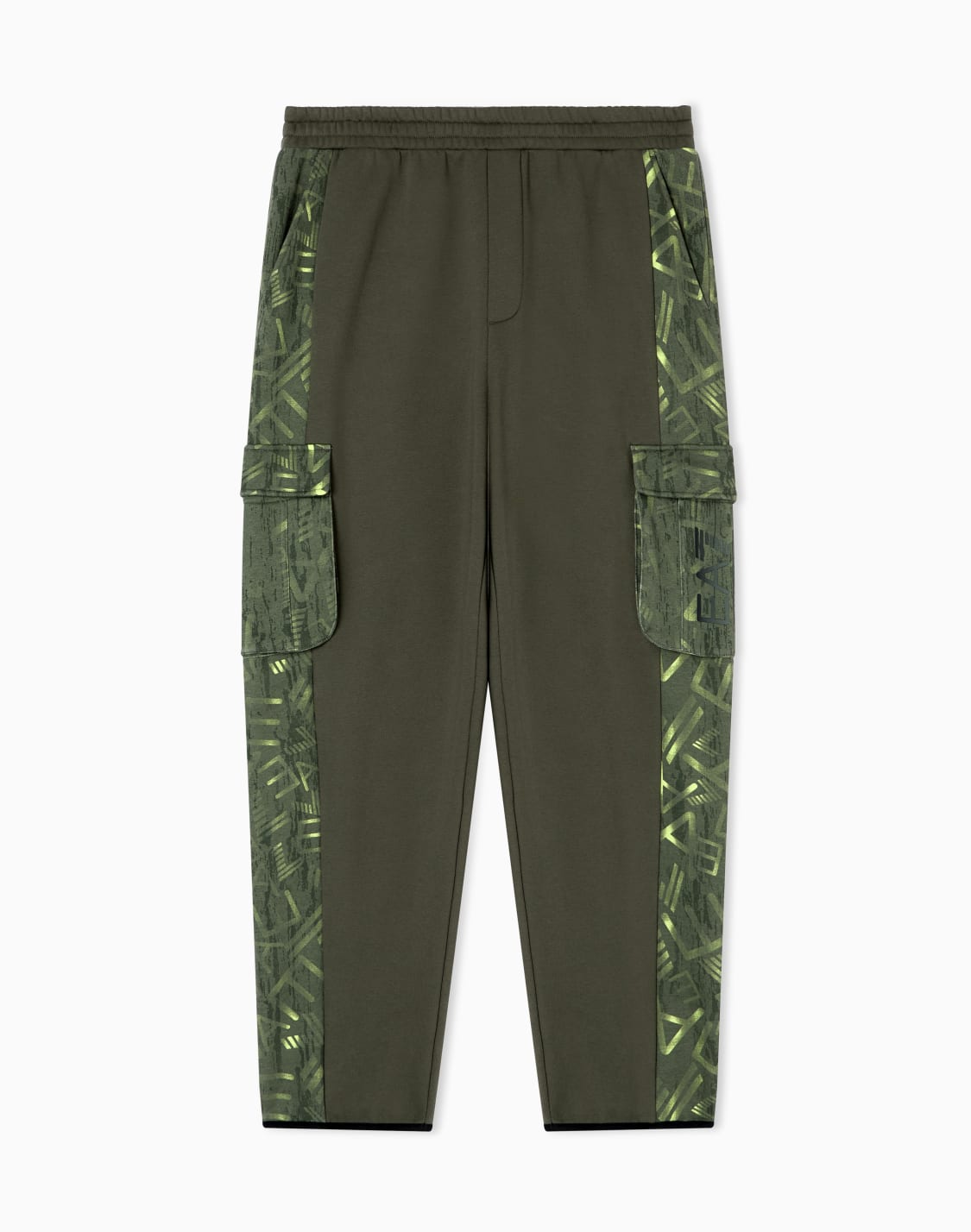 pantalon-cargo-graphic-series-en-jersey-de-coton-vert--ea7