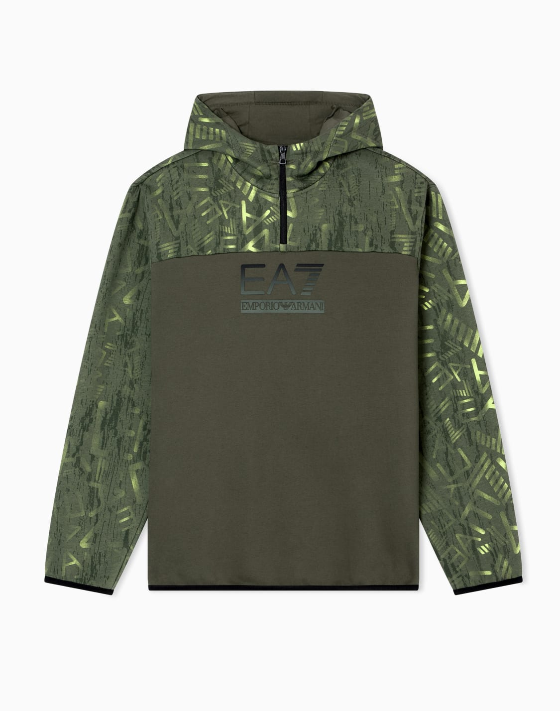 felpa-con-cappuccio-graphic-series-in-jersey-di-cotone-verde--ea7