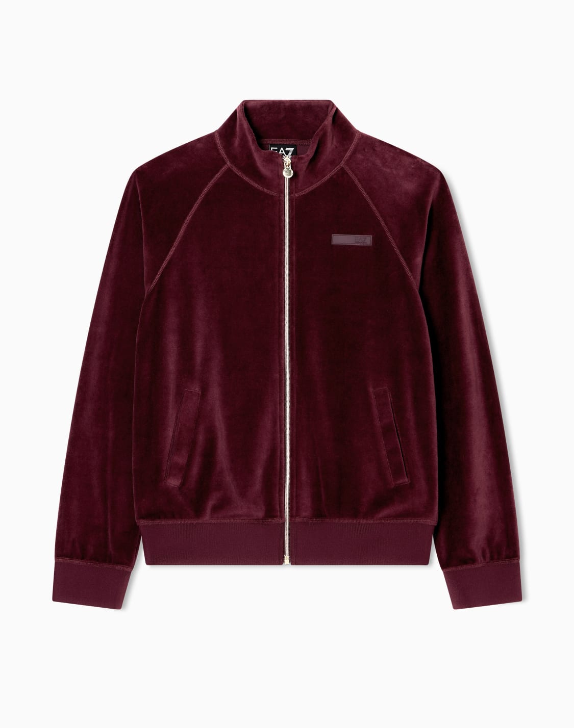 athletic-velour-zip-up-sweatshirt-in-stretch-chenille-burgundy--ea7